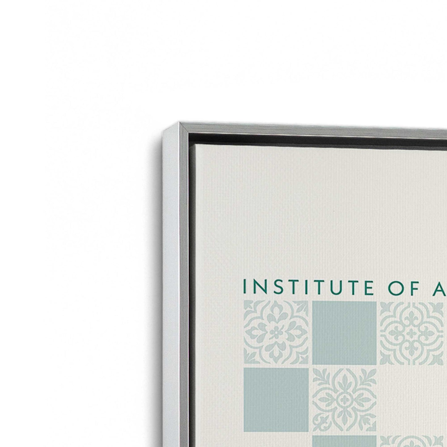 [Color:Polished Chrome], Picture of art in a Polished Chrome frame at an angle