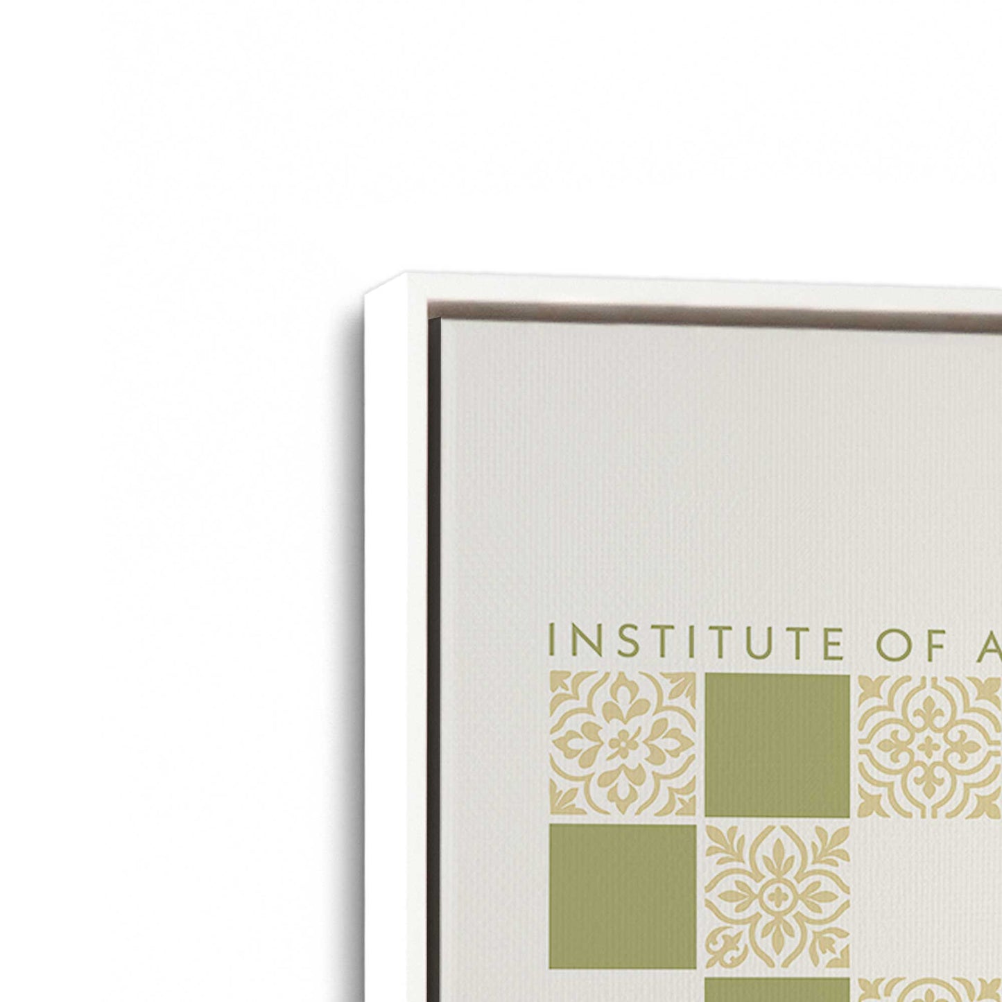 [Color:Opaque White], Picture of art in a White frame at an angle