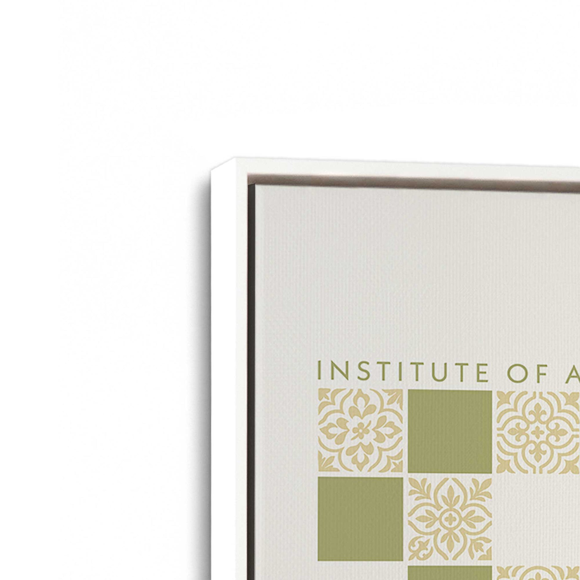 [Color:Opaque White], Picture of art in a White frame at an angle