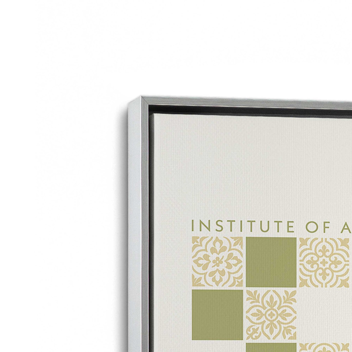[Color:Polished Chrome], Picture of art in a Polished Chrome frame at an angle
