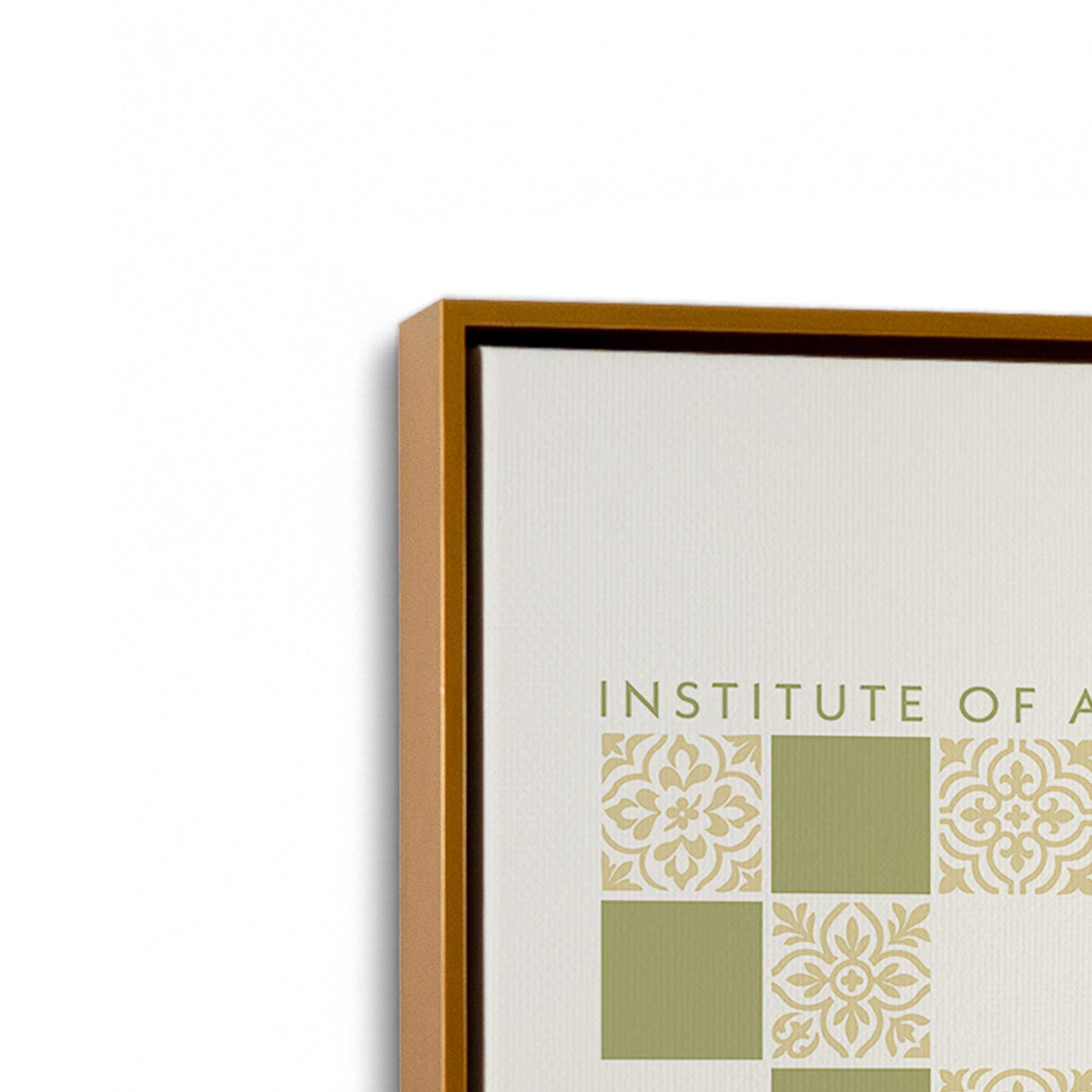 [Color:Polished Gold], Picture of art in a Polished Gold frame at an angle