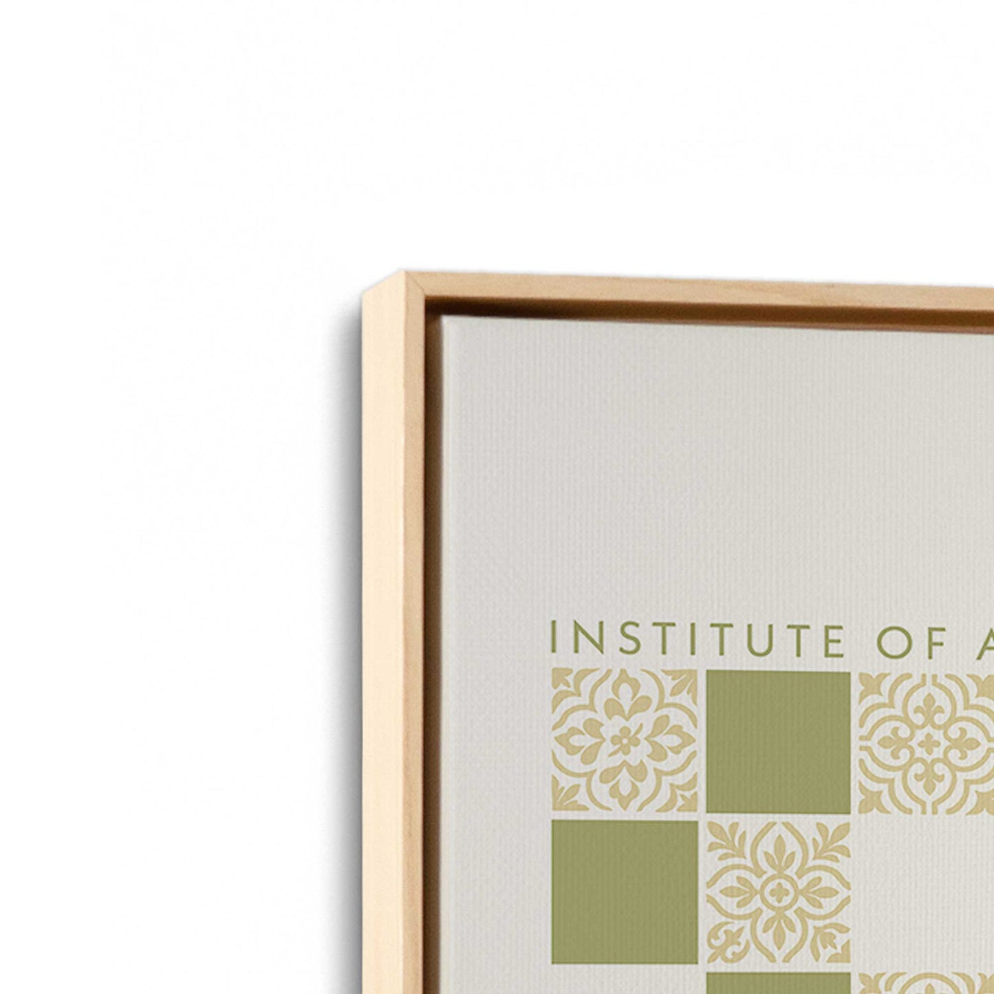 [Color:American Maple], Picture of art in a American Maple frame at an angle