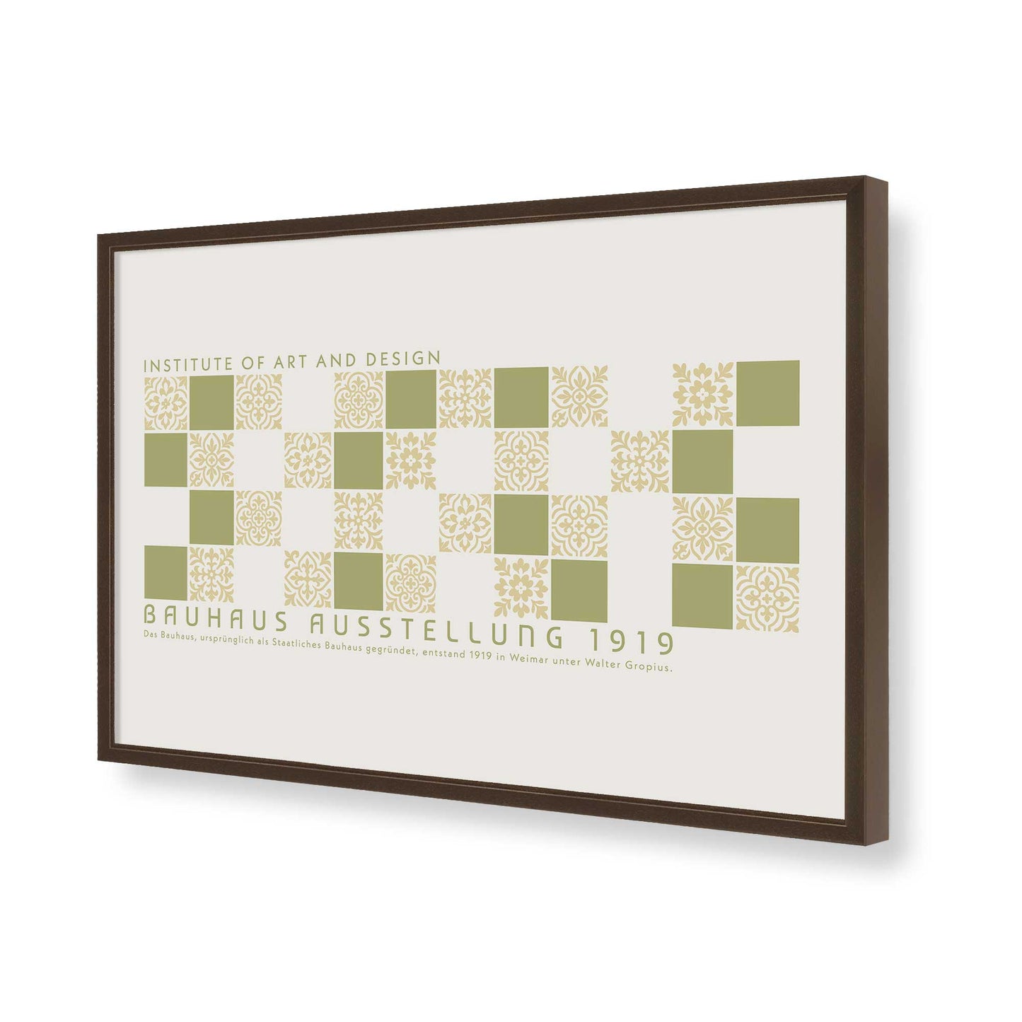 [Color:Brown], Picture of art in a Brown frame of the corner