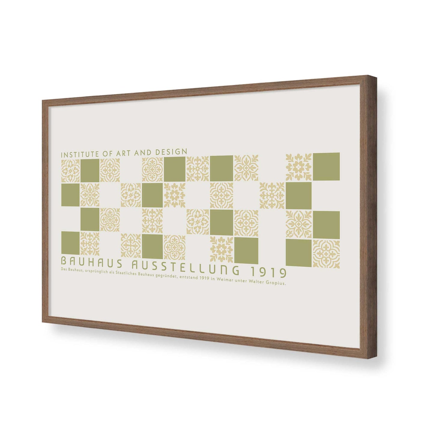 [Color:Walnut], Picture of art in a Walnut frame of the corner