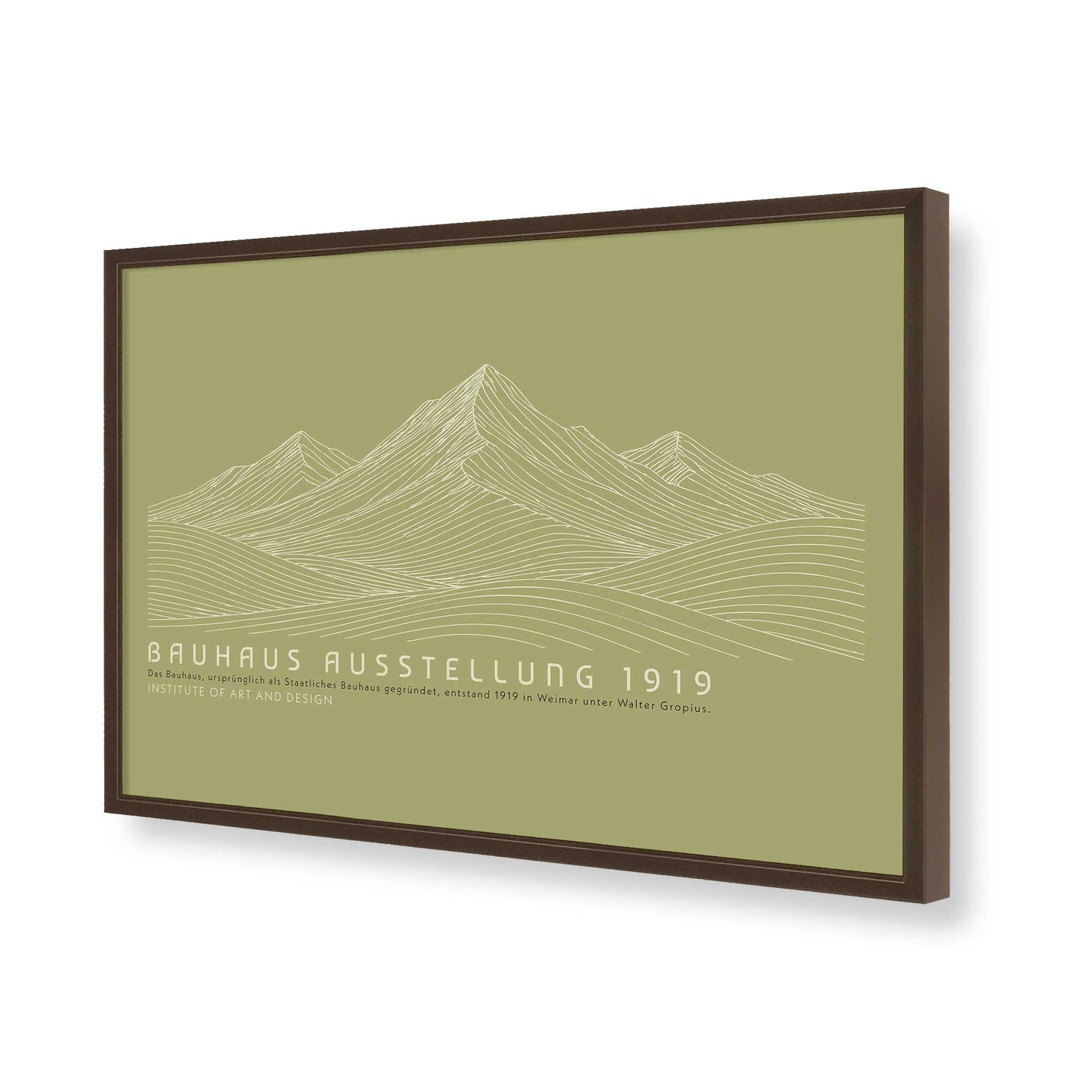 [Color:Brown], Picture of art in a Brown frame of the corner