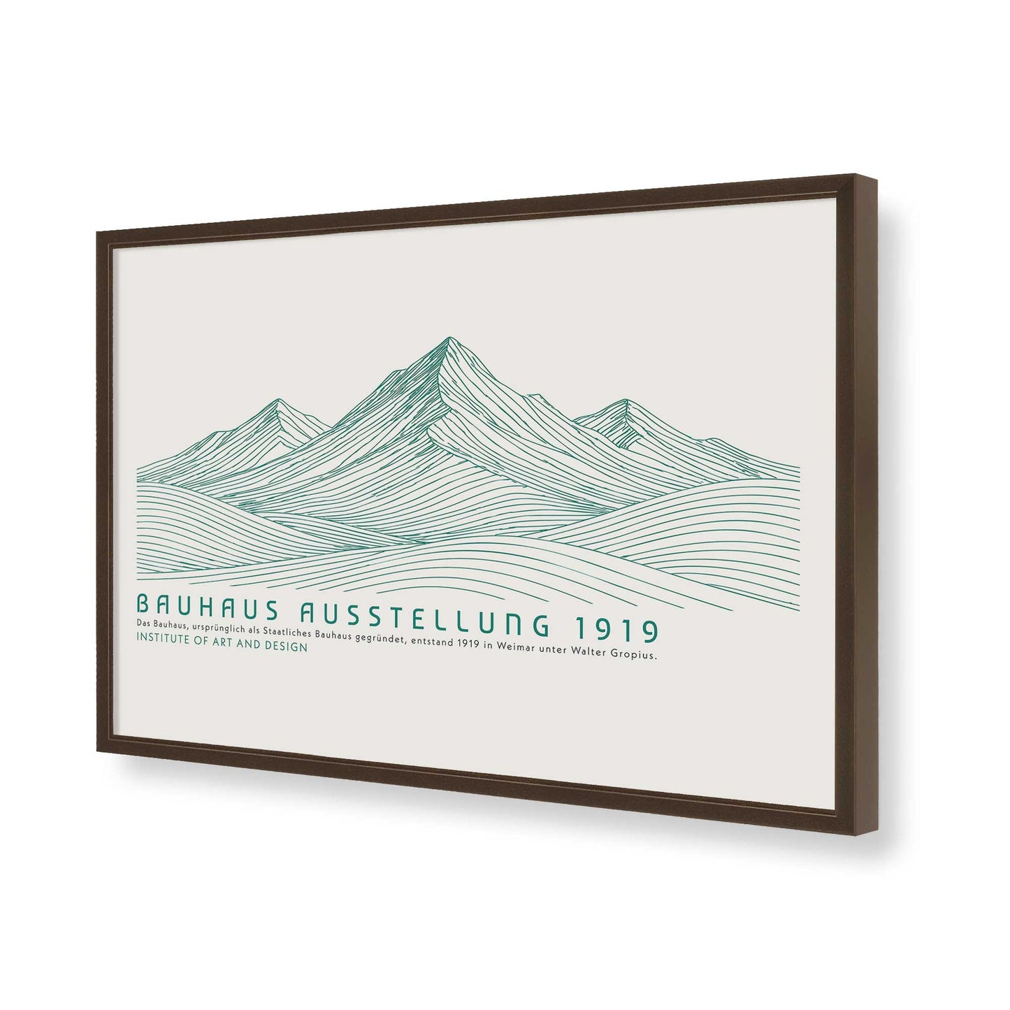[Color:Brown], Picture of art in a Brown frame of the corner