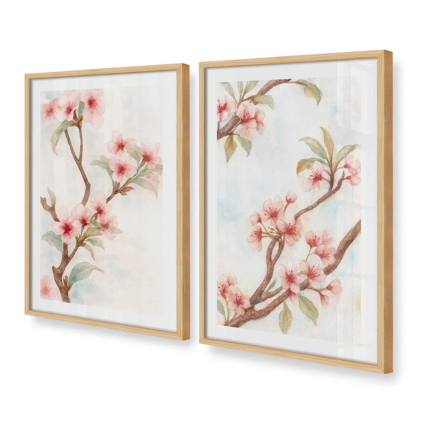[Color:American Maple], Picture of art in a American Maple frame at an angle