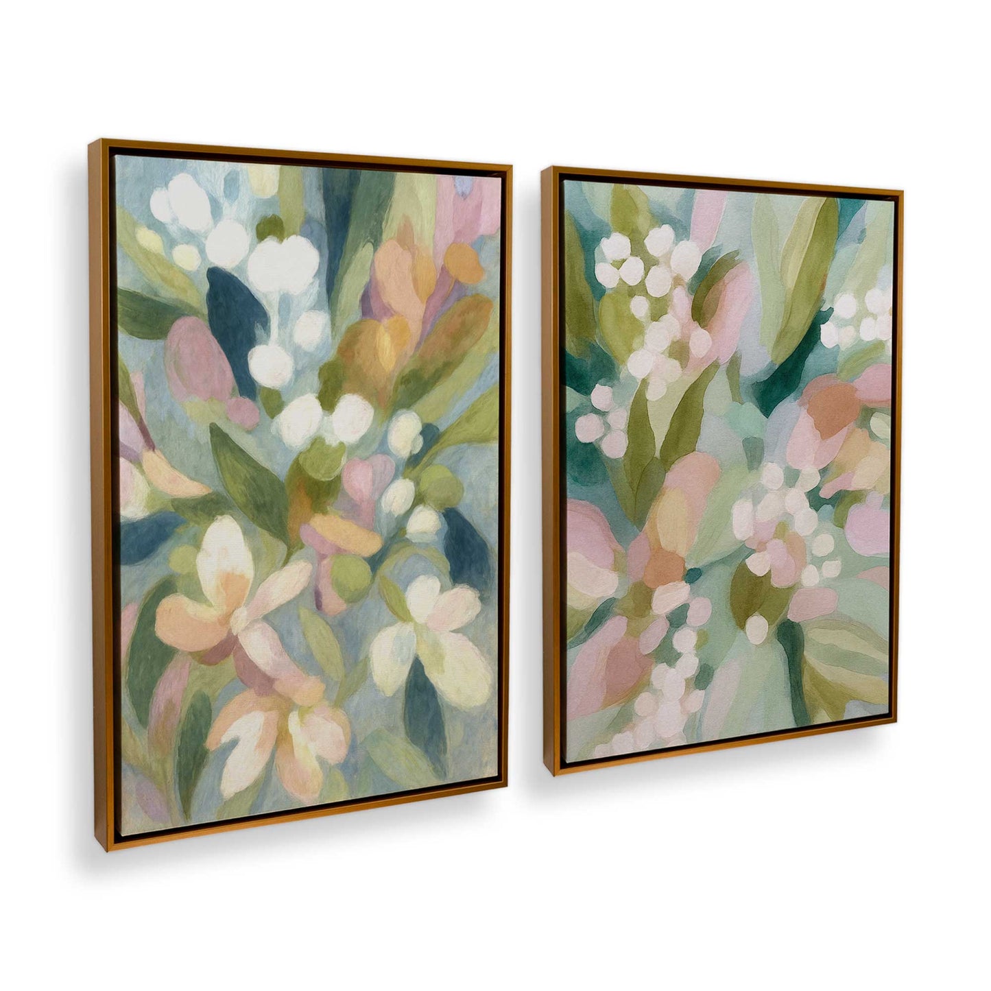 [Color:Polished Gold], Picture of art in a Polished Gold frame at an angle