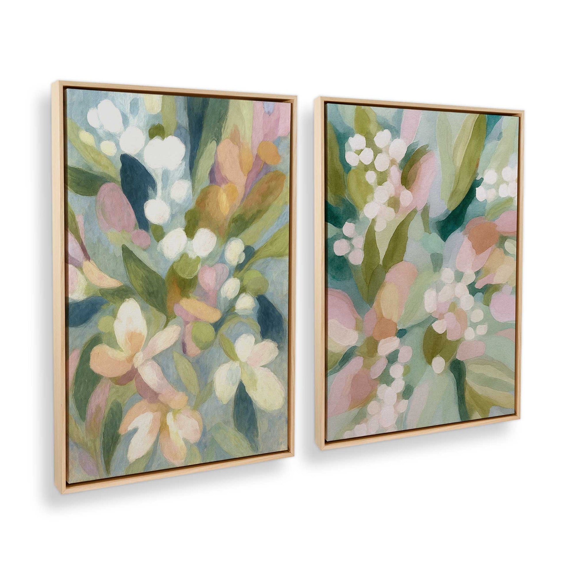 [Color:American Maple], Picture of art in a American Maple frame at an angle