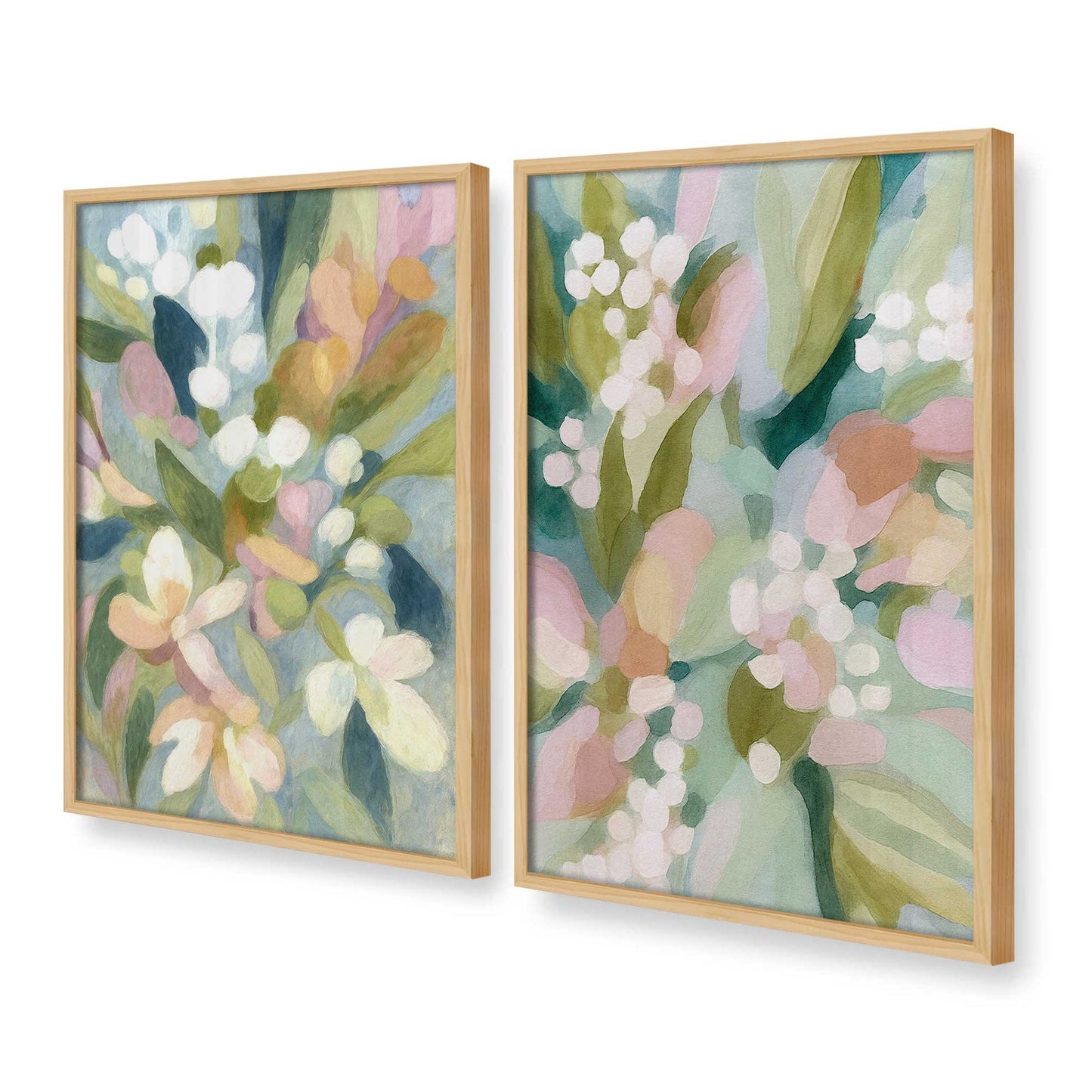 [Color:American Maple], Picture of art in a American Maple frame at an angle