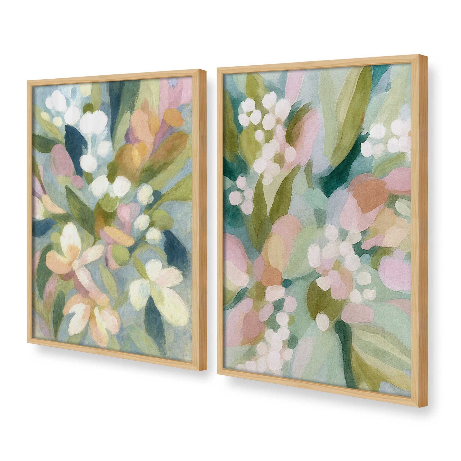 [Color:American Maple], Picture of art in a American Maple frame at an angle