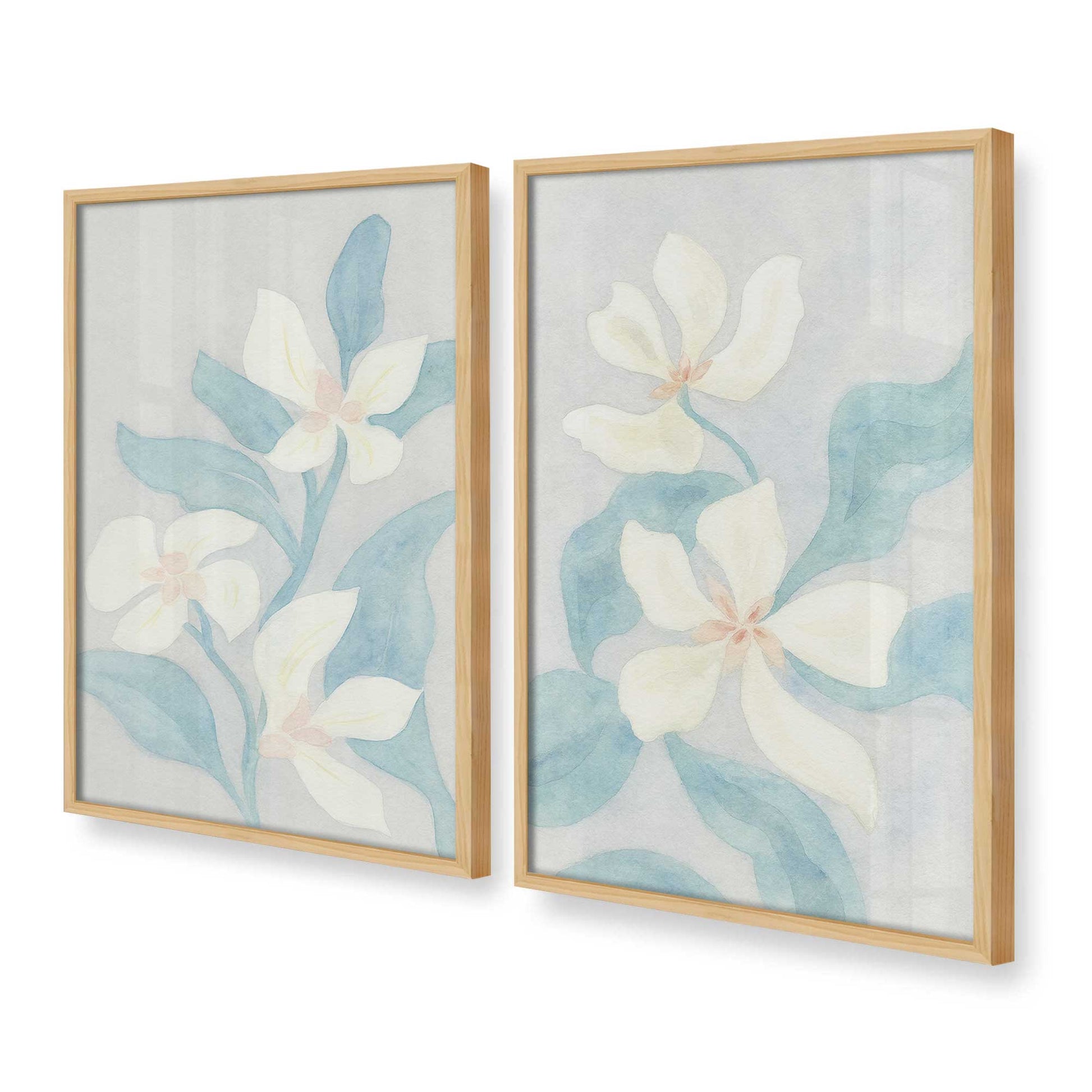 [Color:American Maple], Picture of art in a American Maple frame at an angle