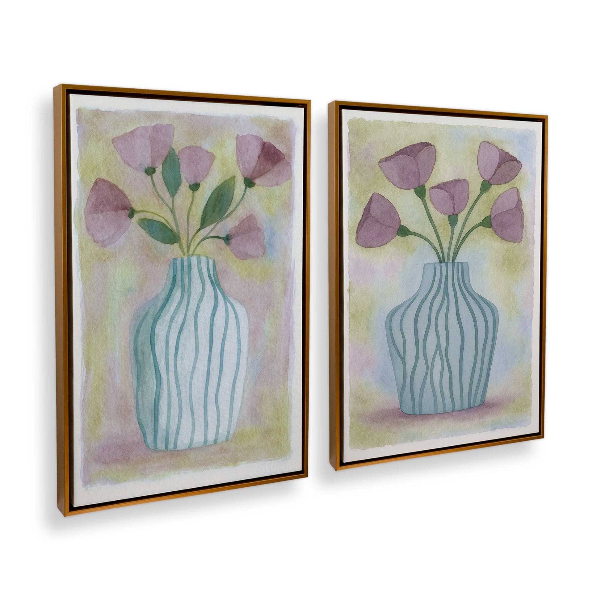 [Color:Polished Gold], Picture of art in a Polished Gold frame at an angle
