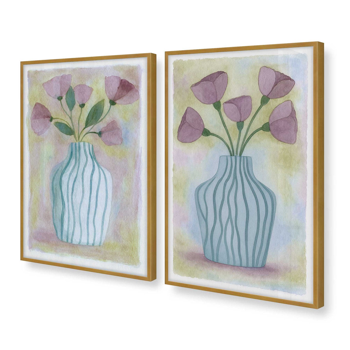 [Color:Polished Gold], Picture of art in a Polished Gold frame at an angle