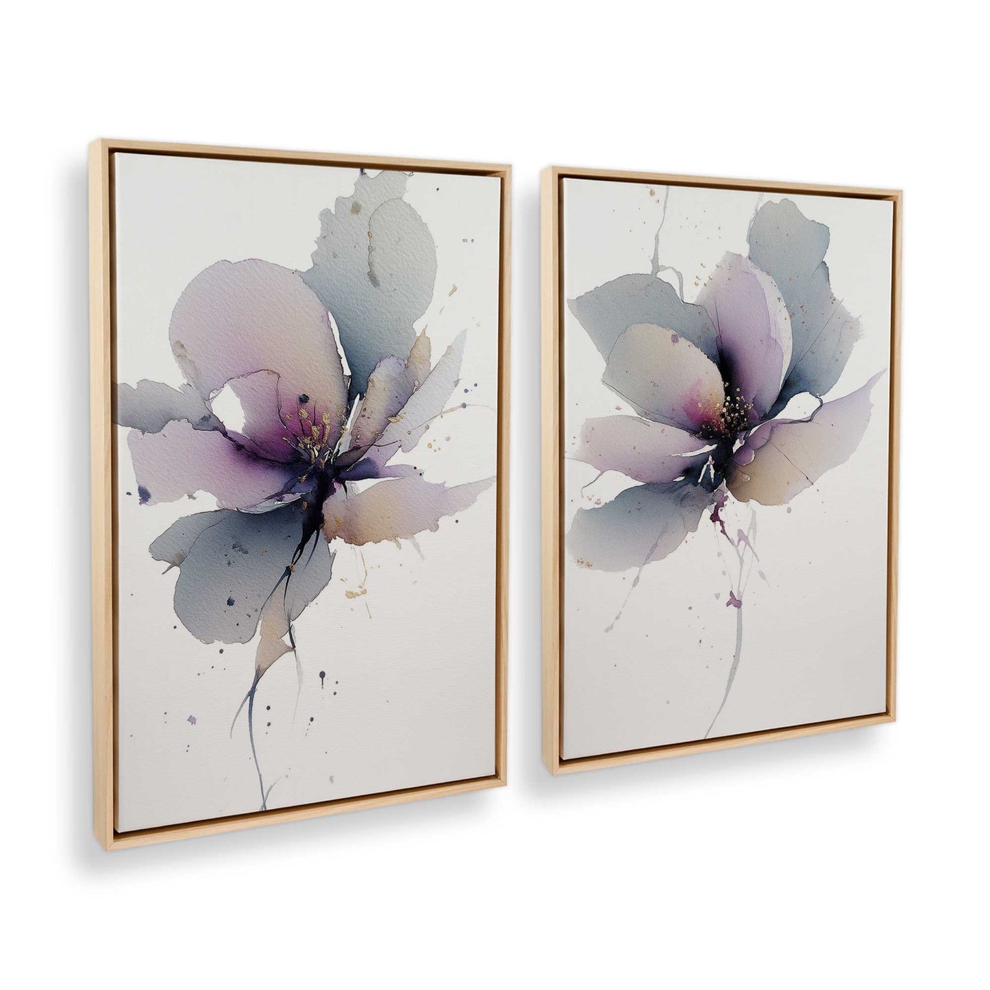 [Color:American Maple], Picture of art in a American Maple frame at an angle