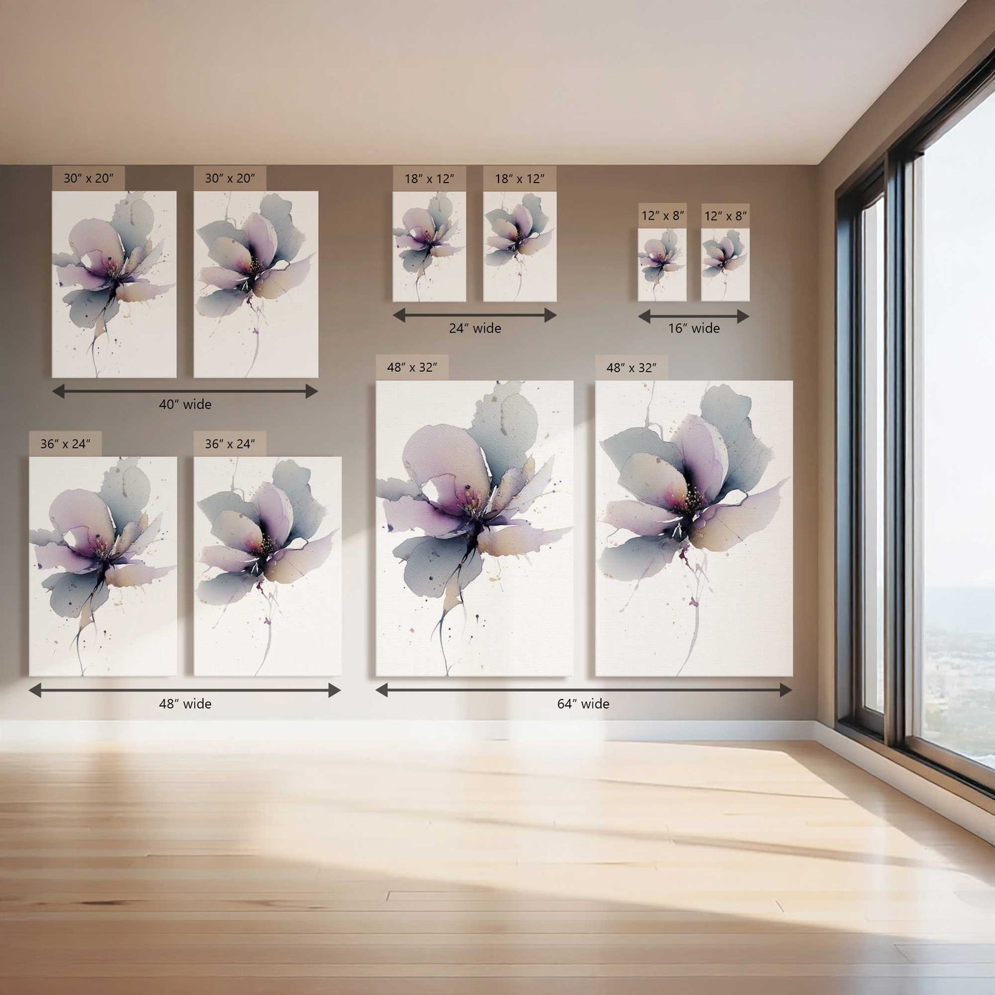 Velvet Petals, Set of 2 Canvas Prints