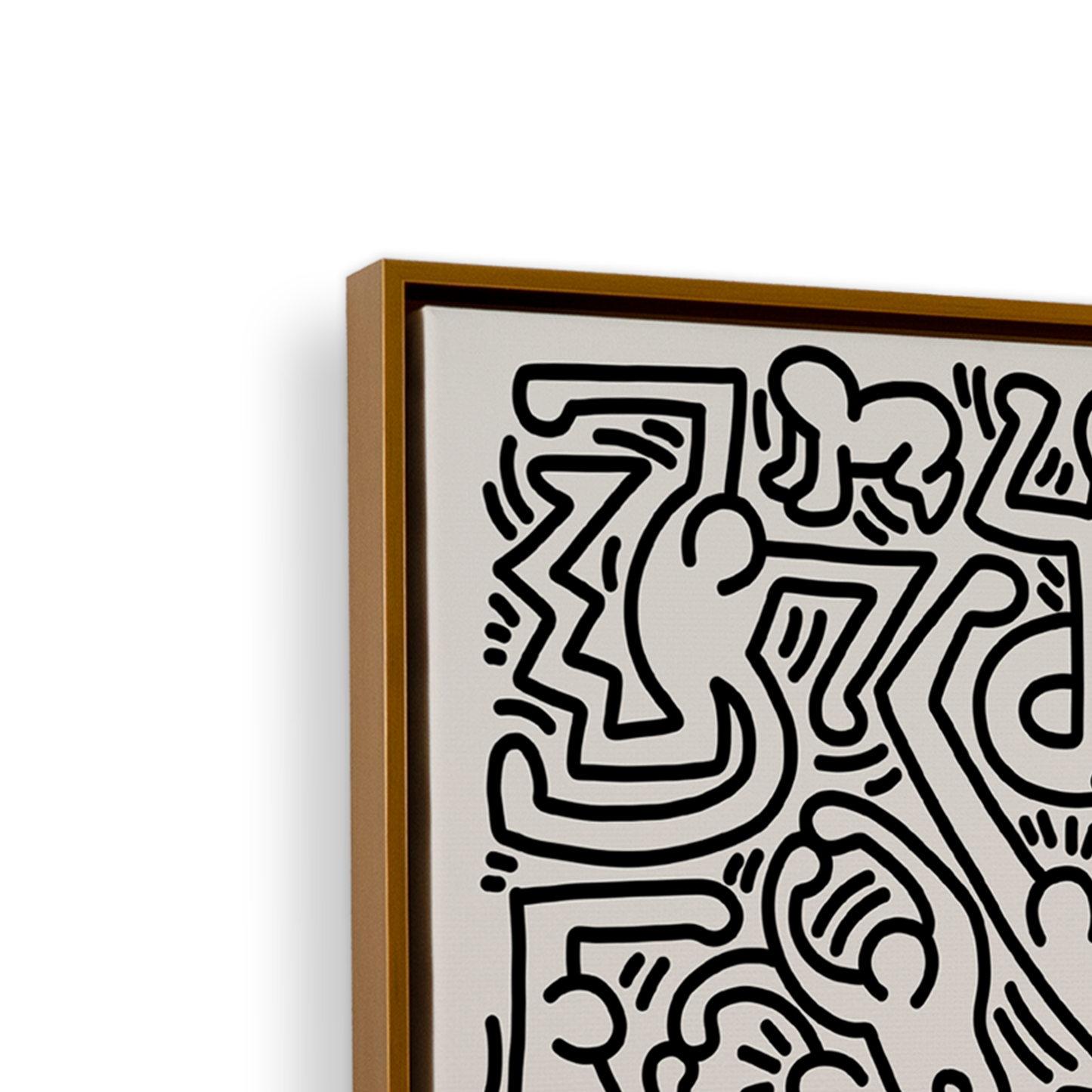 [color:Polished Gold], Corner of Picture of art on Canvas