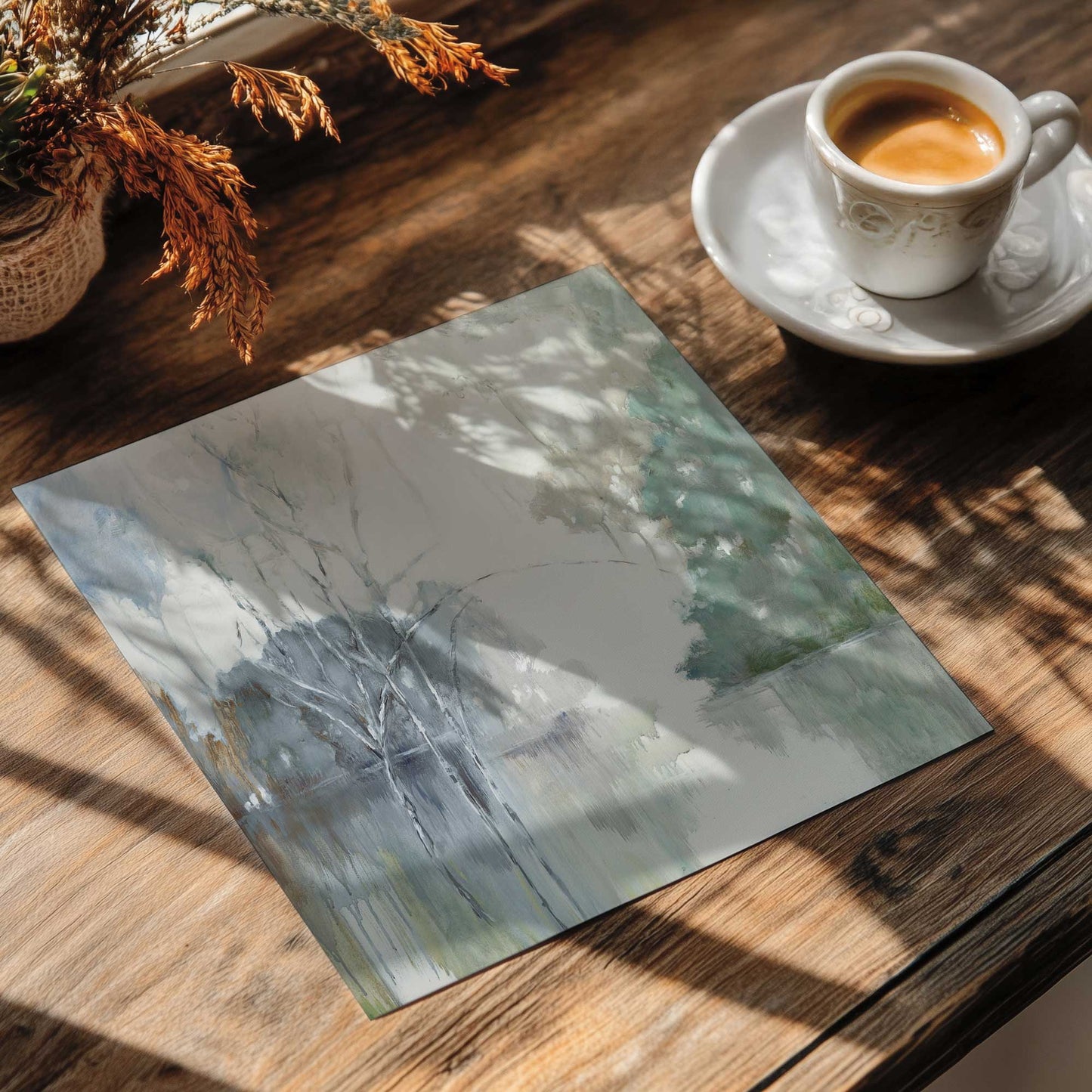 Trees on the Riverbank Art Print