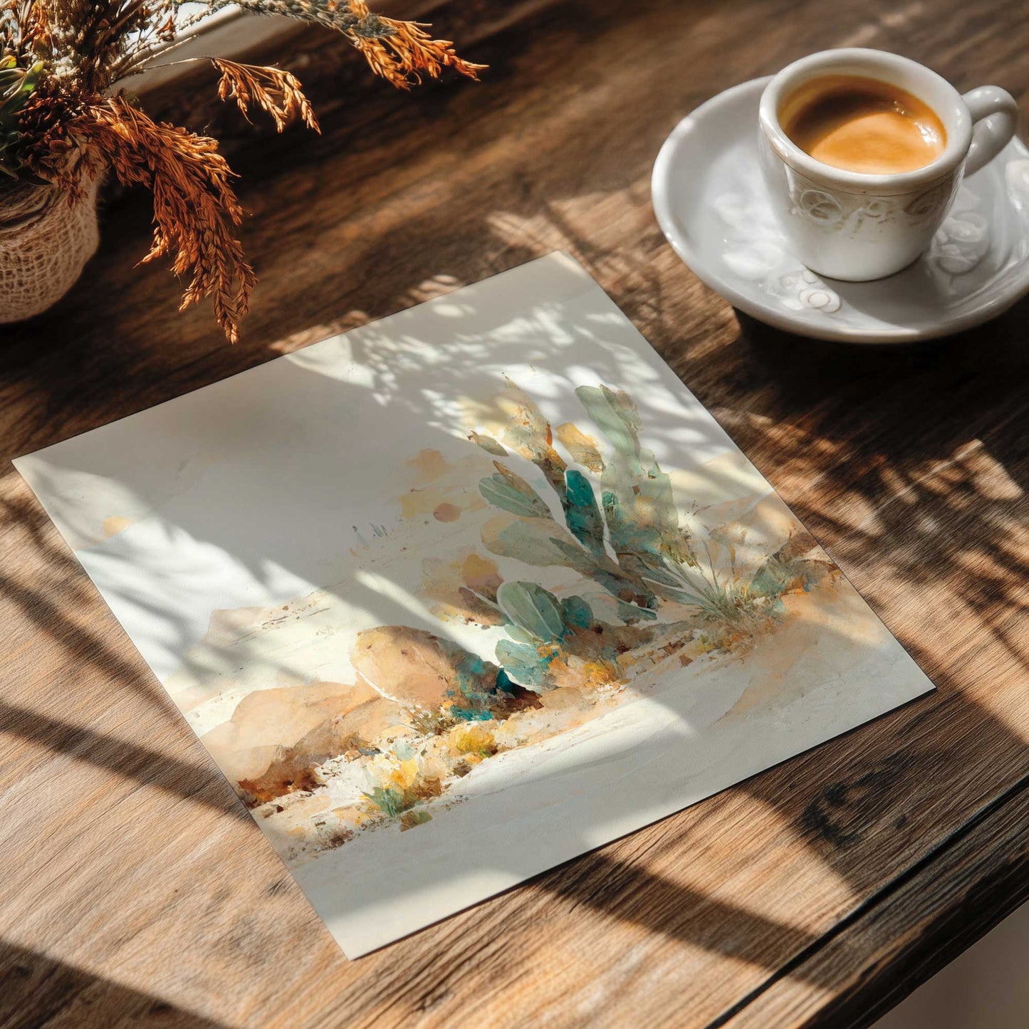 Golden Cactus Calm Art Print