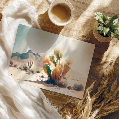 Sunlit Cactus Art Print