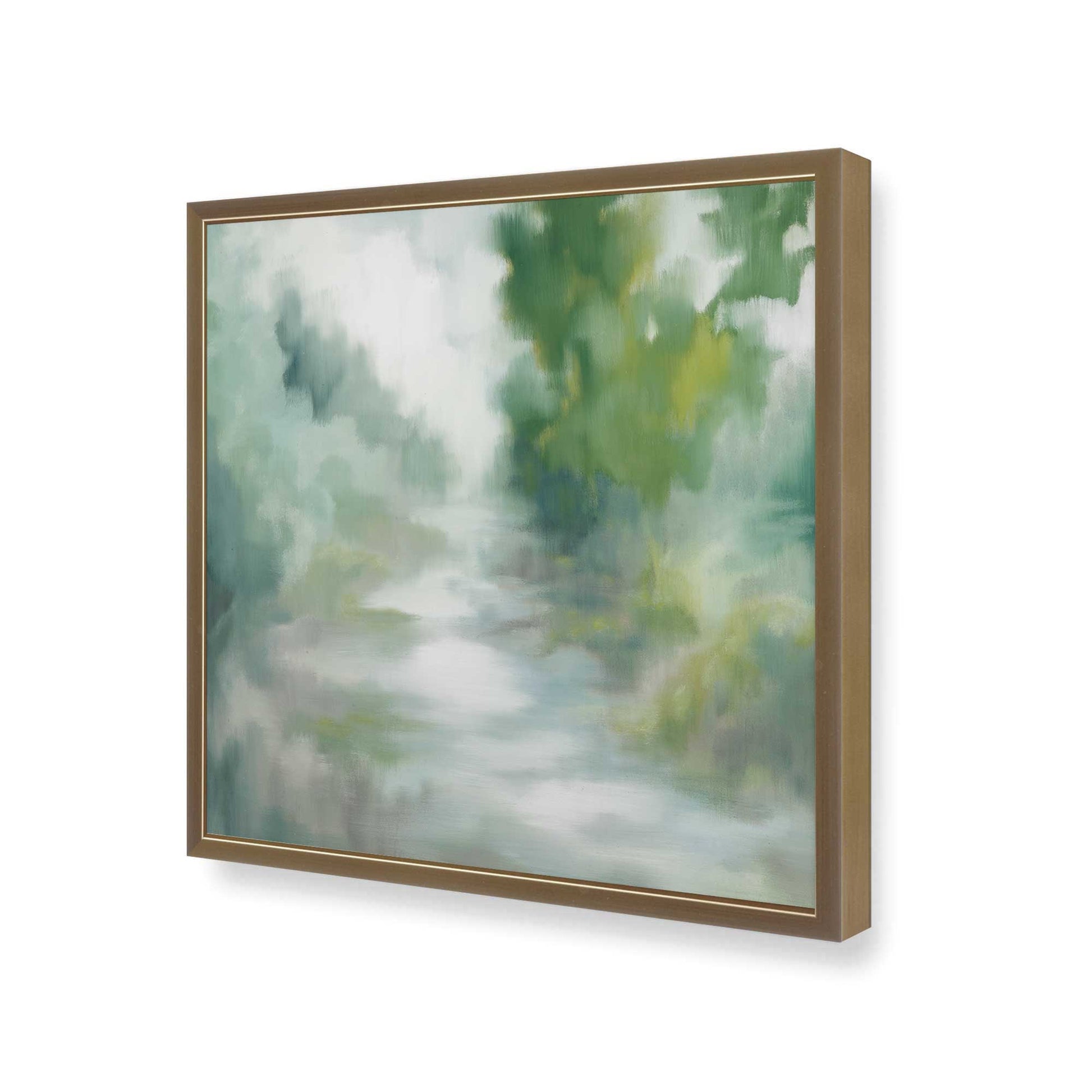 [Color:Brushed Gold], Picture of art in a Brushed Gold frame at an angle
