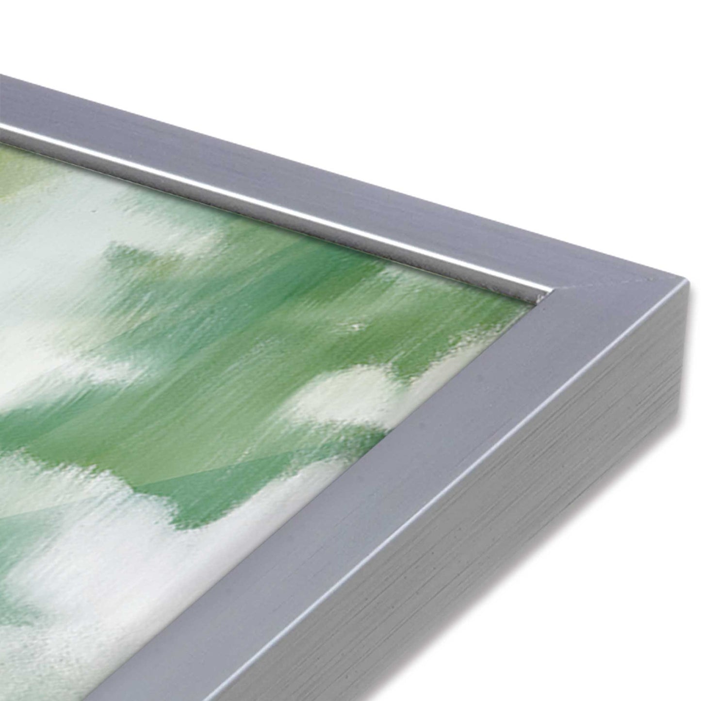 [Color:Polished Chrome], Picture of art in a Polished Chrome frame of the corner