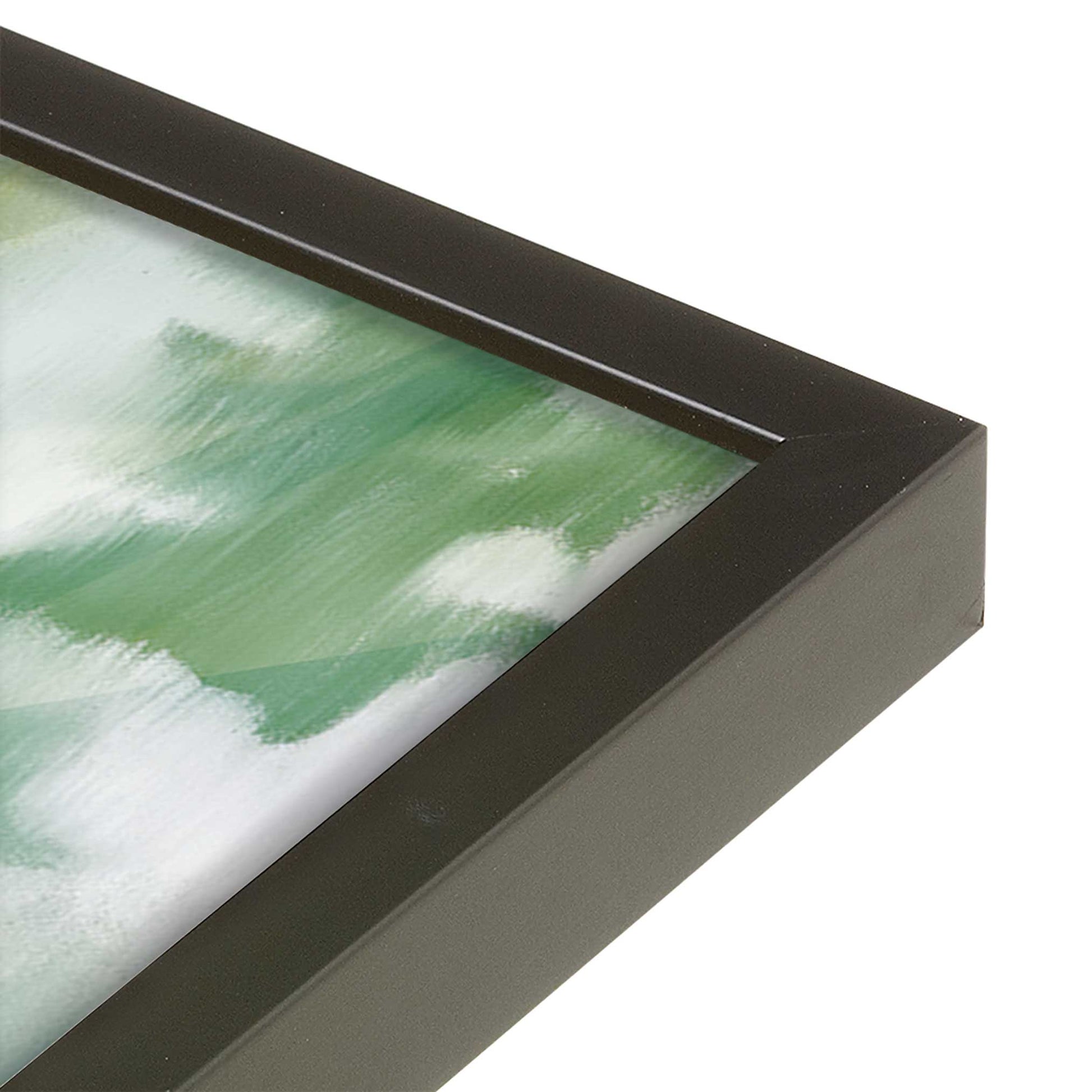[Color:Satin Black], Picture of art in a Satin Black frame of the corner