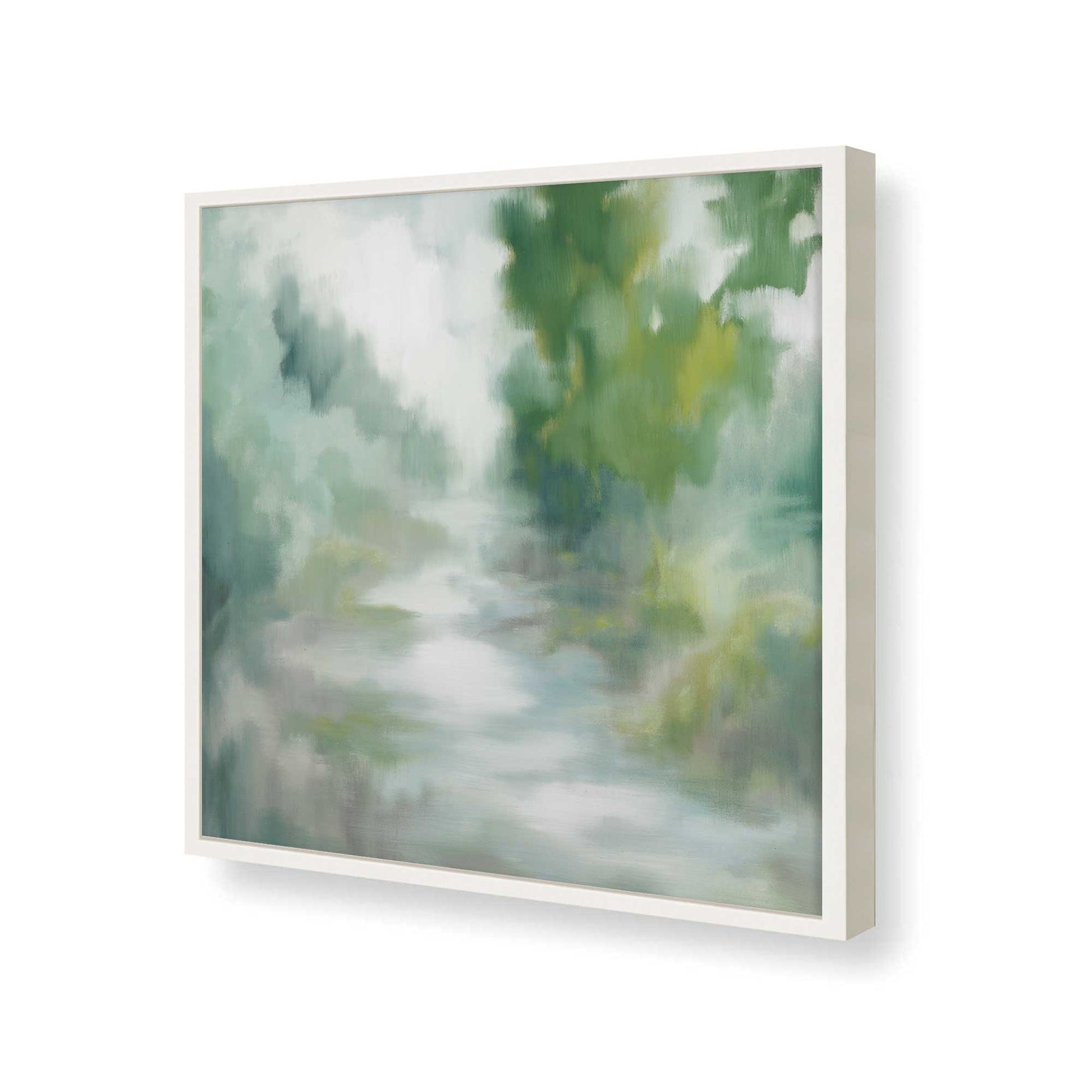 [Color:Opaque White], Picture of art in a Opaque White frame at an angle