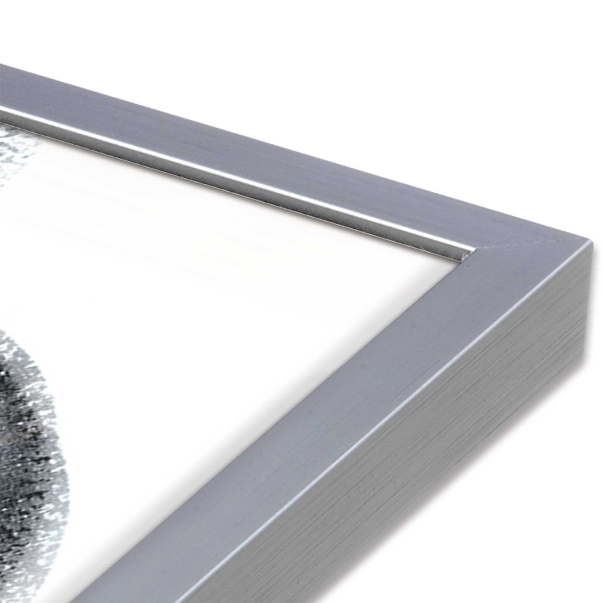 [Color:Polished Chrome], Picture of art in a Polished Chrome frame of the corner
