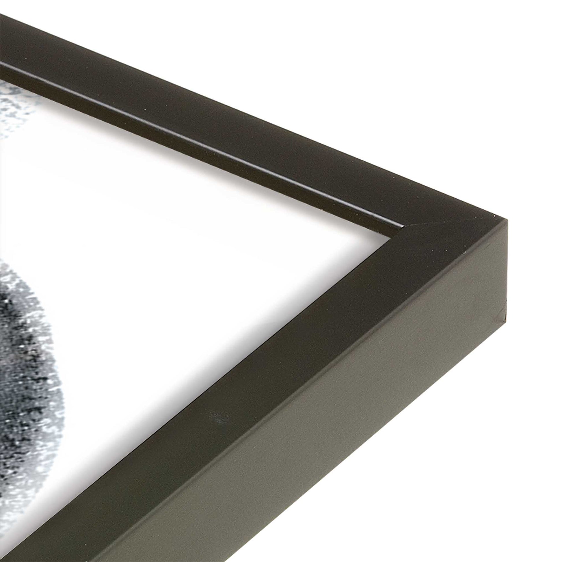 [Color:Satin Black], Picture of art in a Satin Black frame of the corner
