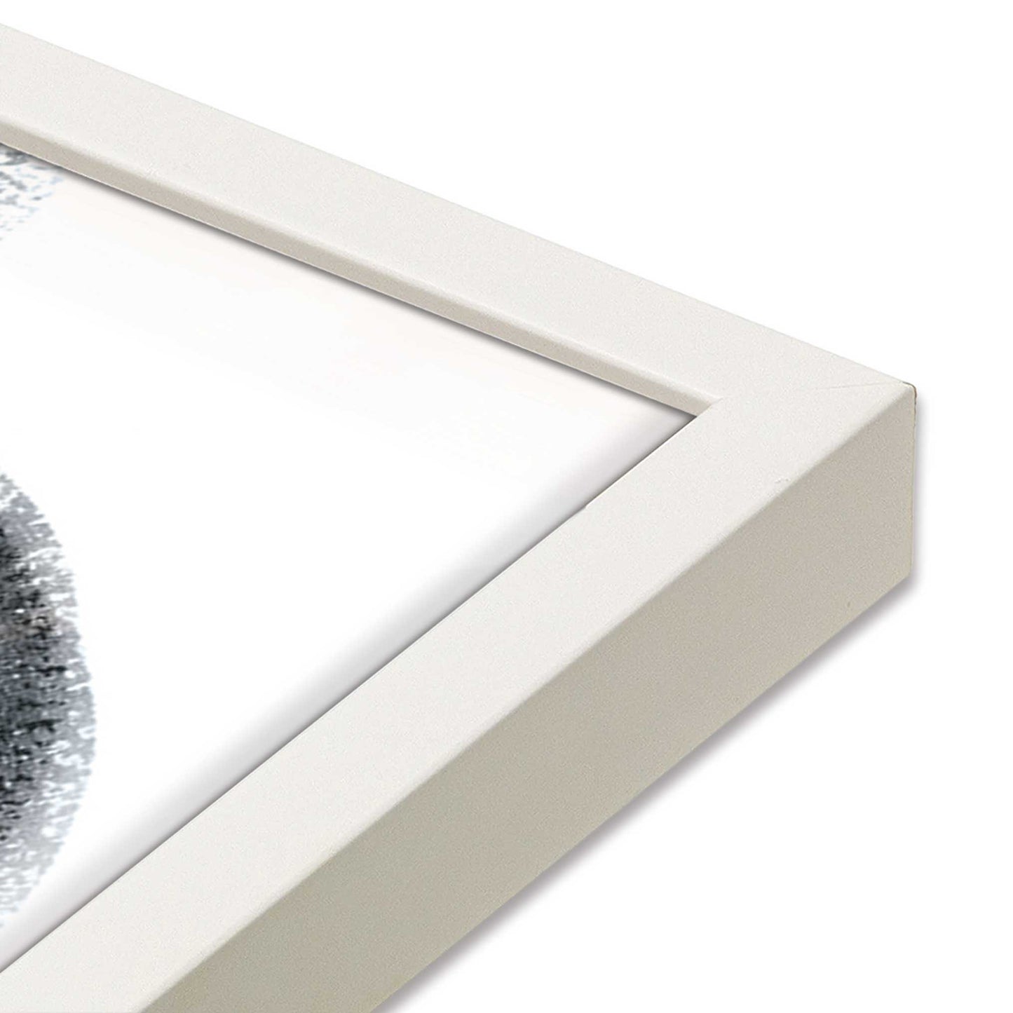 [Color:Opaque White], Picture of art in a Opaque White frame of the corner