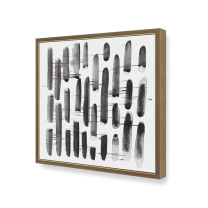 [Color:Brushed Gold], Picture of art in a Brushed Gold frame at an angle