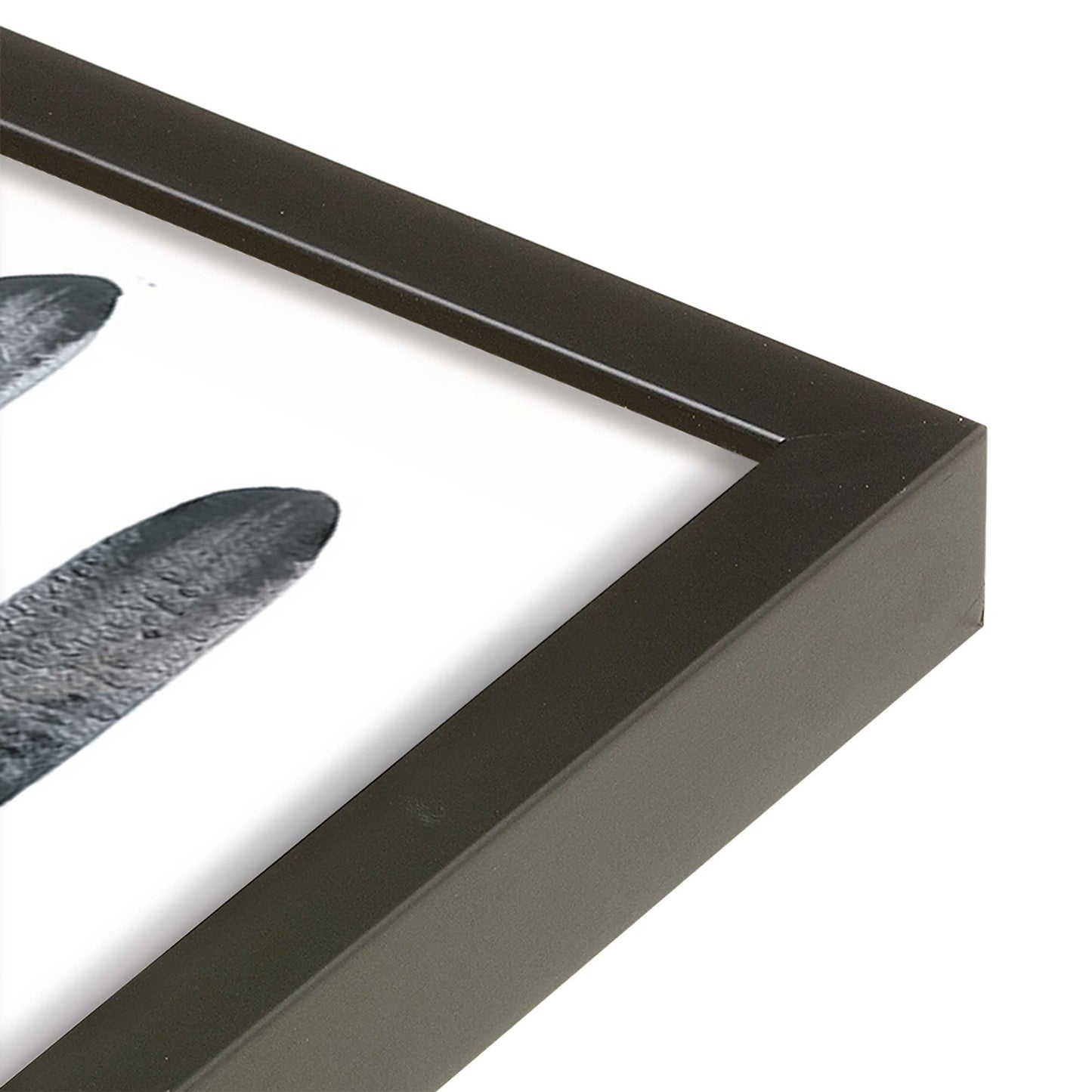 [Color:Satin Black], Picture of art in a Satin Black frame of the corner