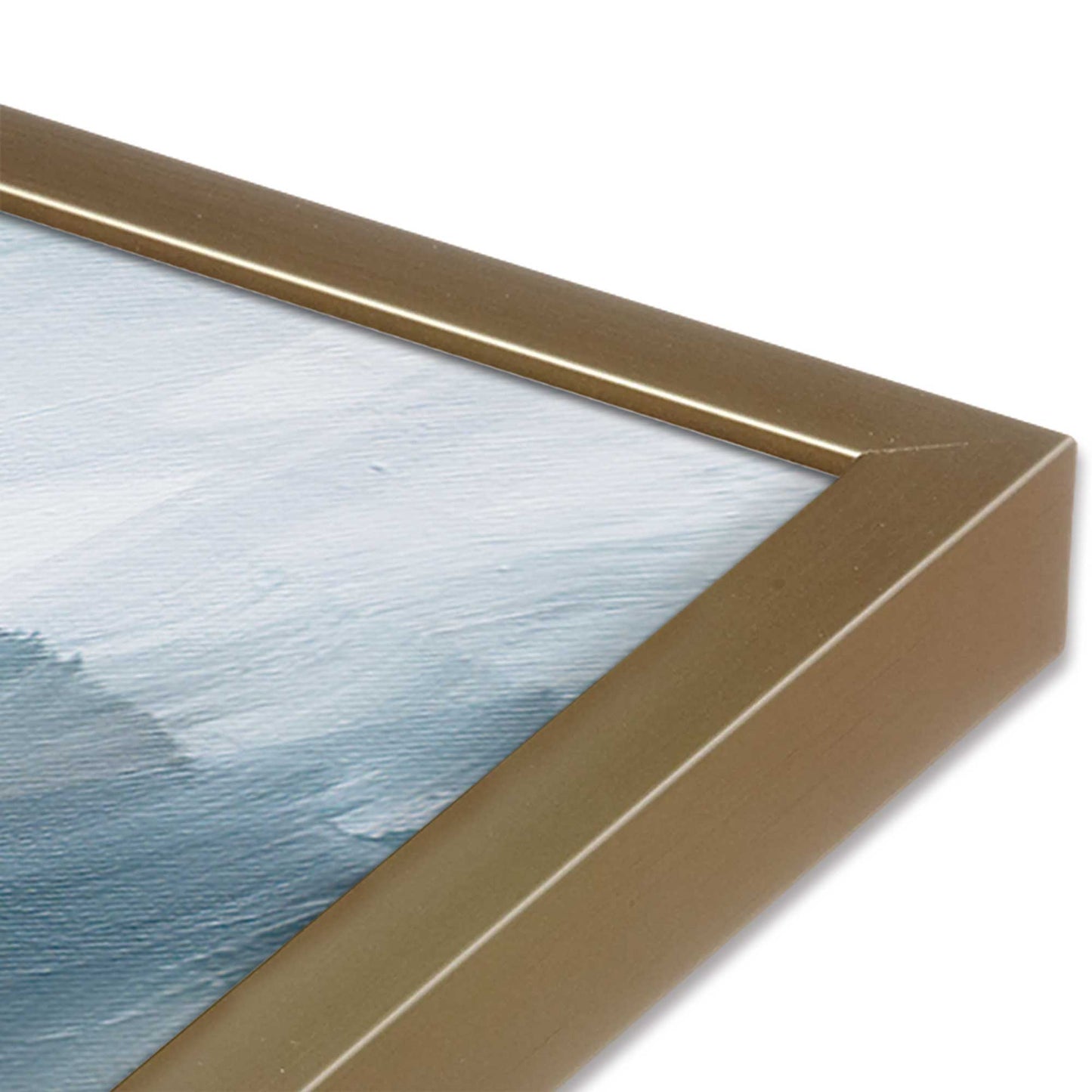[Color:Brushed Gold], Picture of art in a Brushed Gold frame at an angle