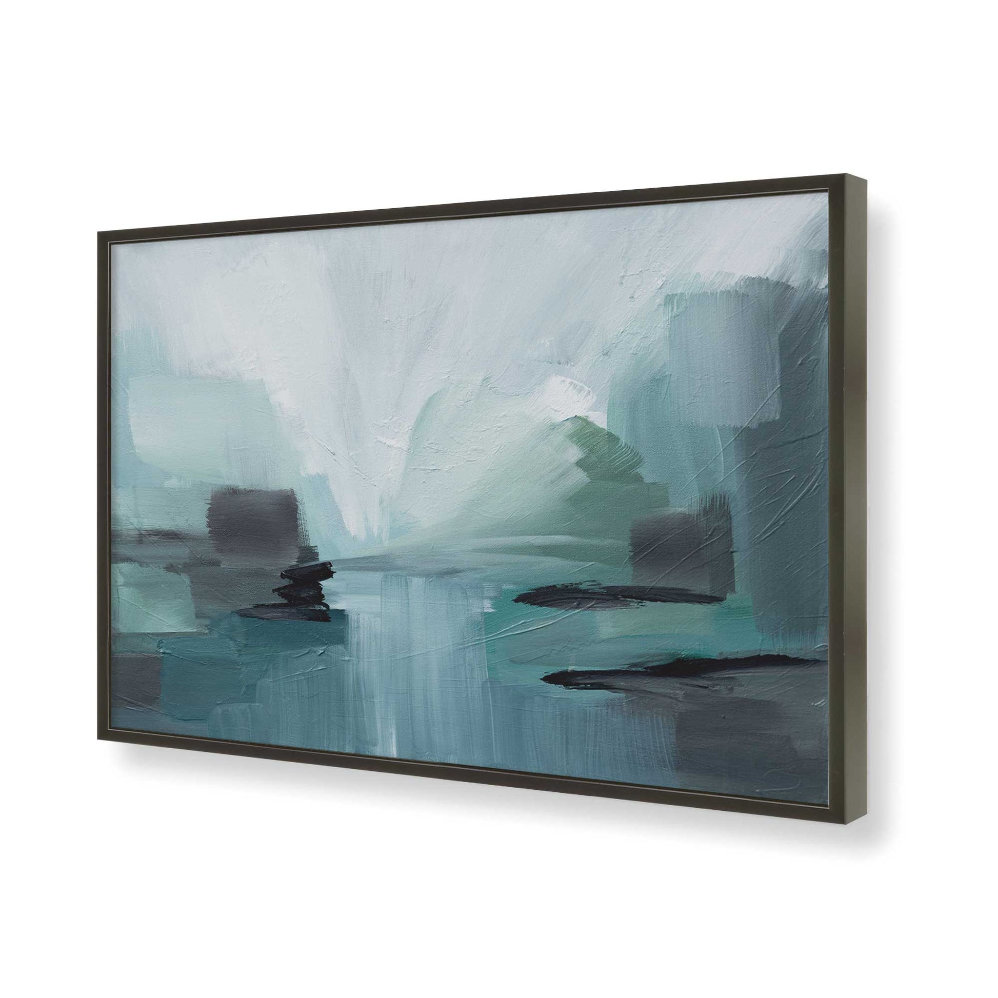 [Color:Satin Black], Picture of art in a Satin Black frame of the corner