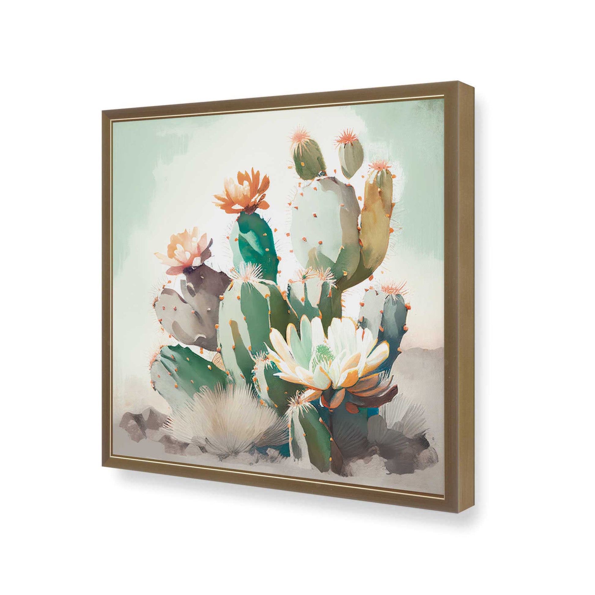 [Color:Brushed Gold], Picture of art in a Brushed Gold frame at an angle