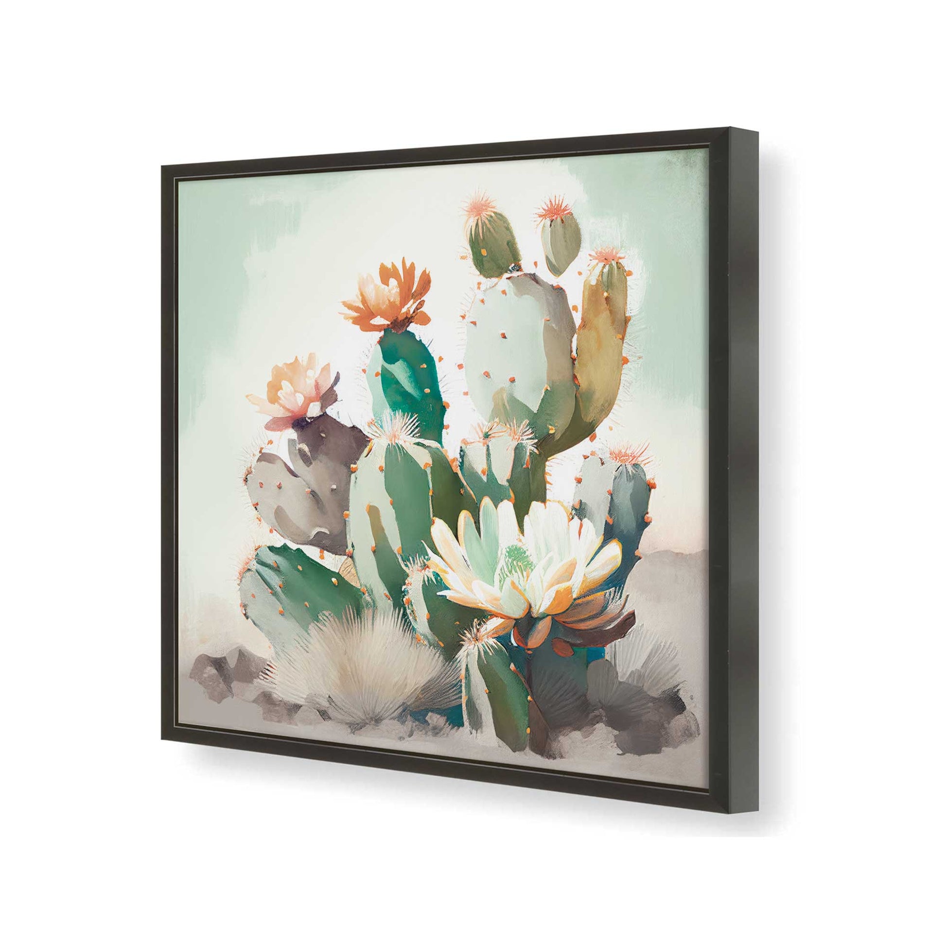 [Color:Satin Black], Picture of art in a Satin Black frame at an angle
