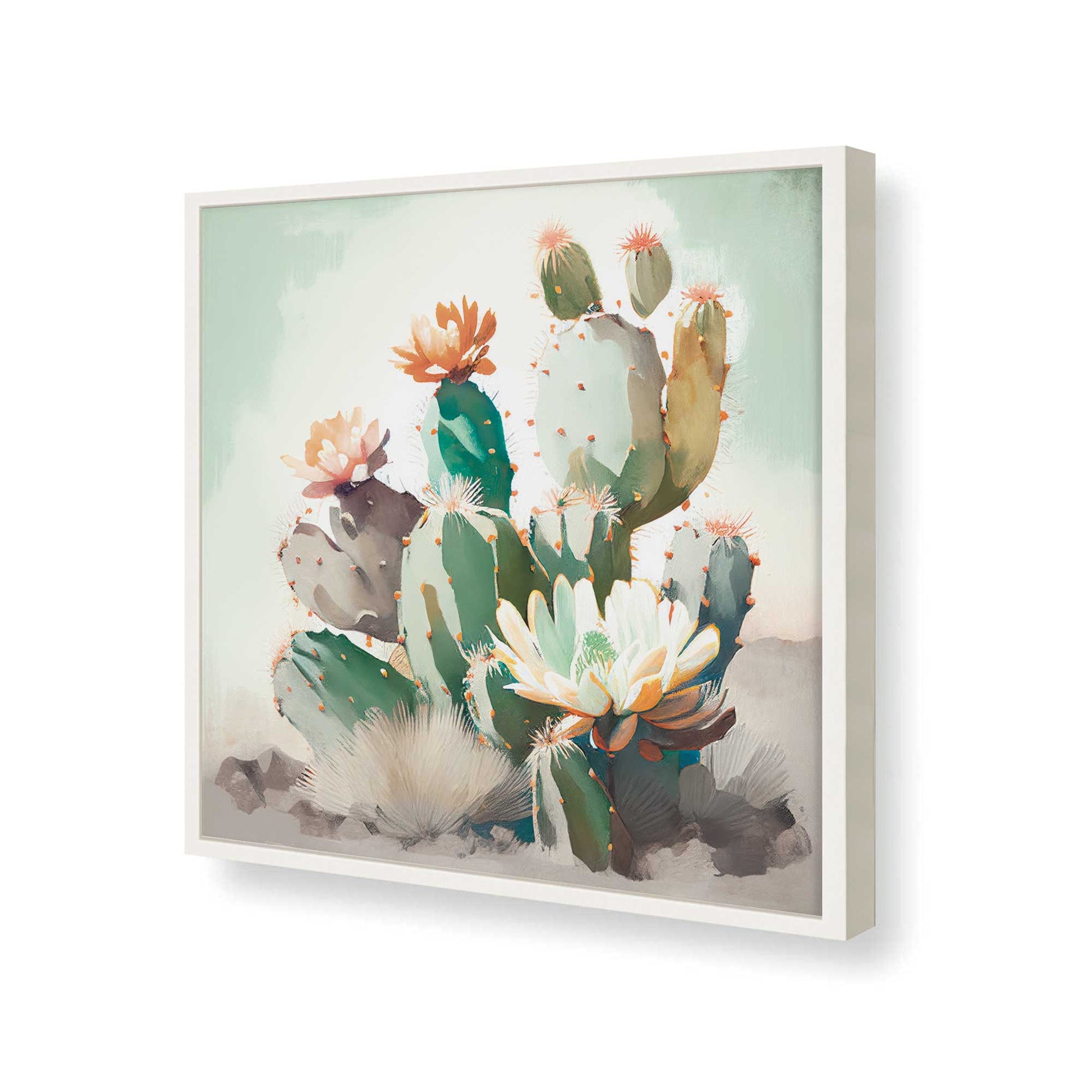 [Color:Opaque White], Picture of art in a Opaque White frame at an angle