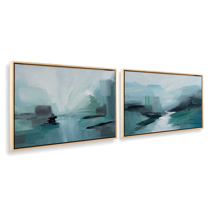 [Color:American Maple], Picture of art in a American Maple frame at an angle