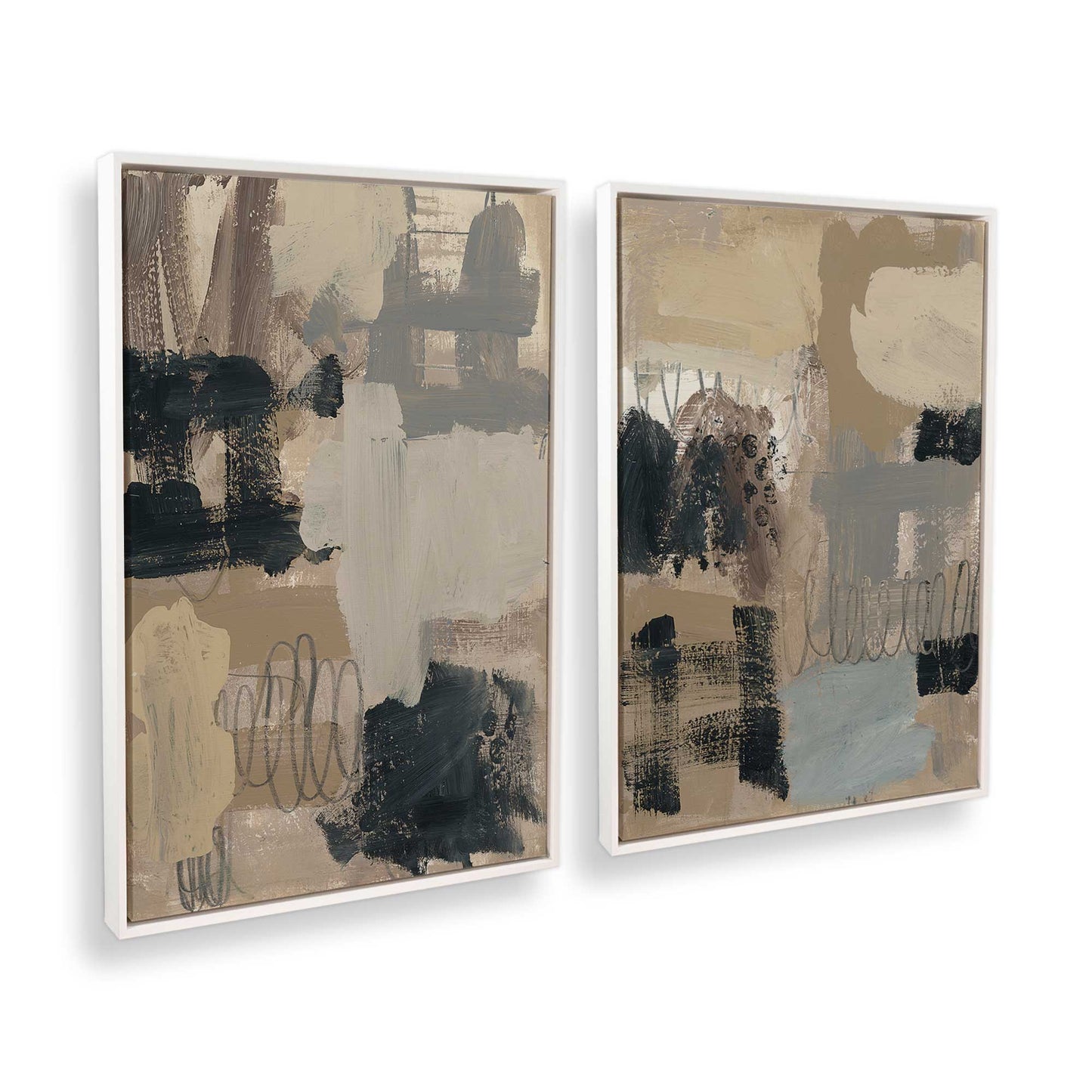 [Color:Opaque White], Picture of art in a White frame at an angle