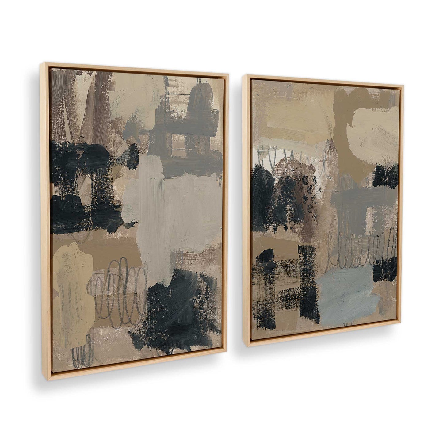 [Color:American Maple], Picture of art in a American Maple frame at an angle