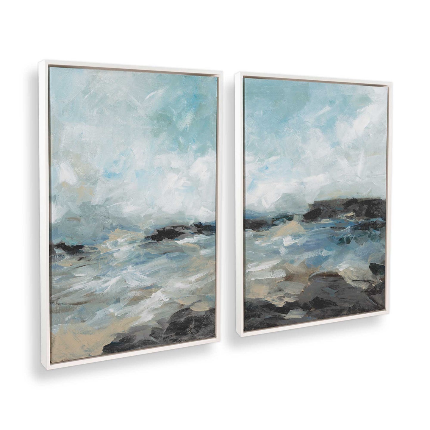 [Color:Opaque White], Picture of art in a White frame at an angle