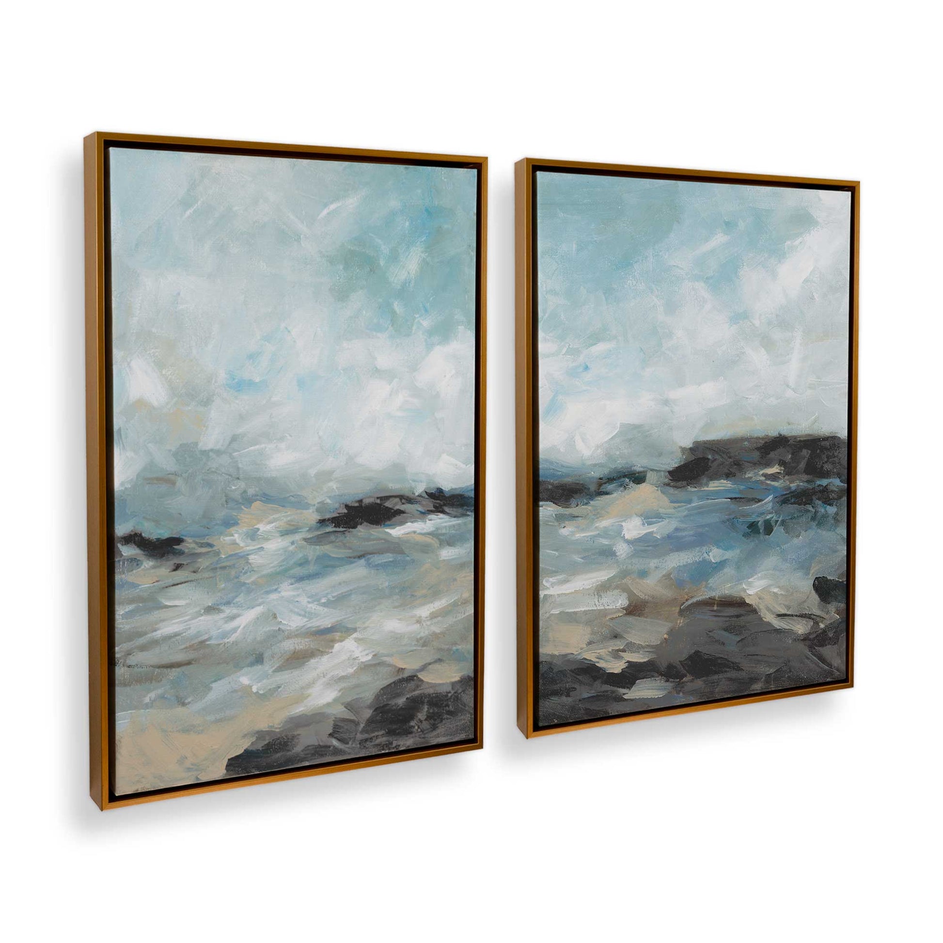 [Color:Polished Gold], Picture of art in a Polished Gold frame at an angle