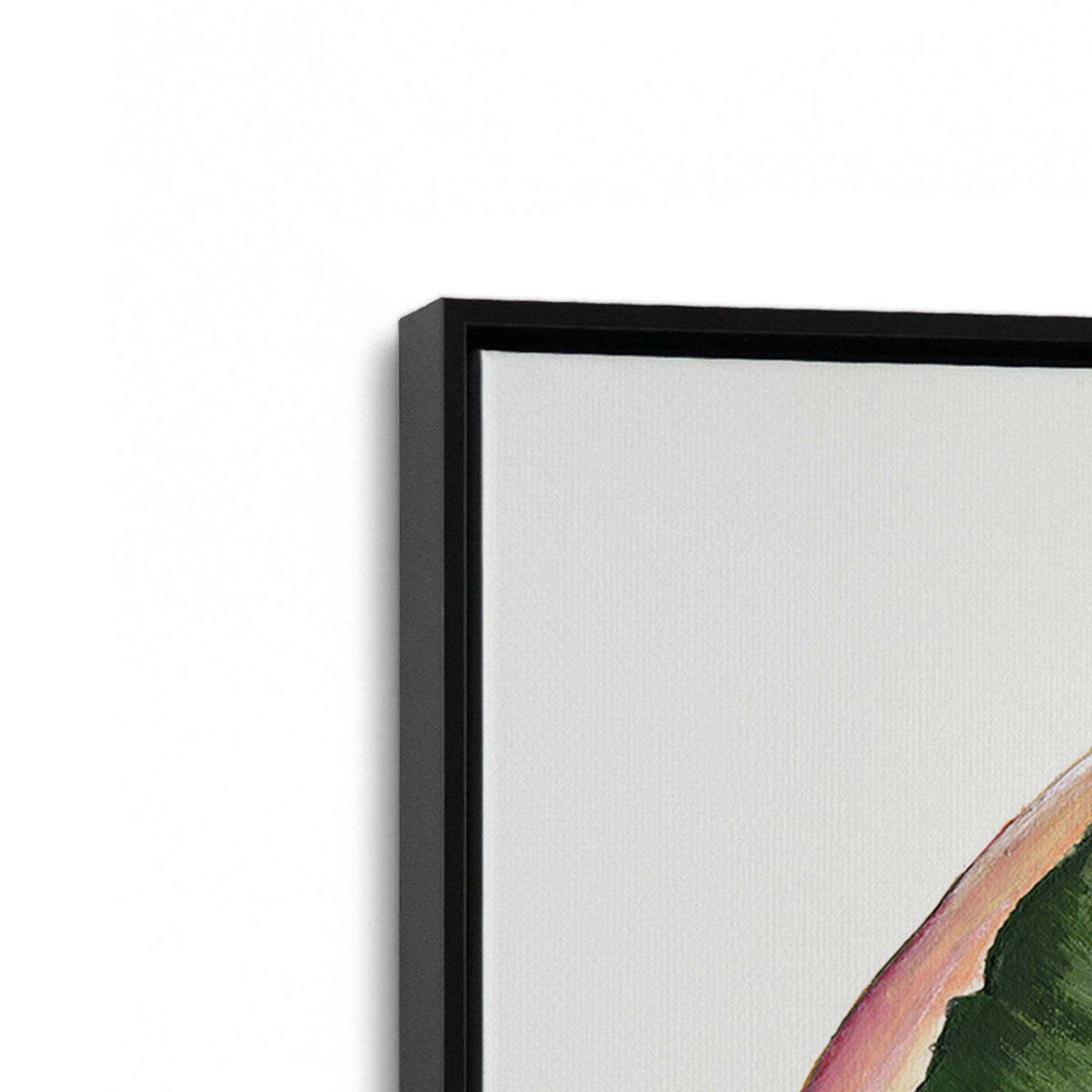 [Color:Satin Black], Picture of art in a Satin Black frame at an angle