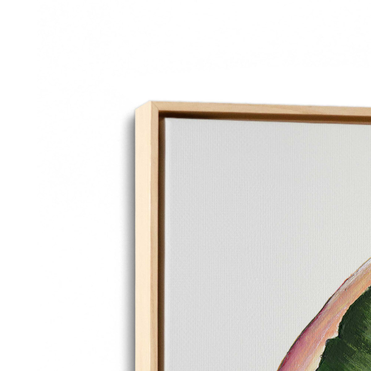 [Color:American Maple], Picture of art in a American Maple frame at an angle