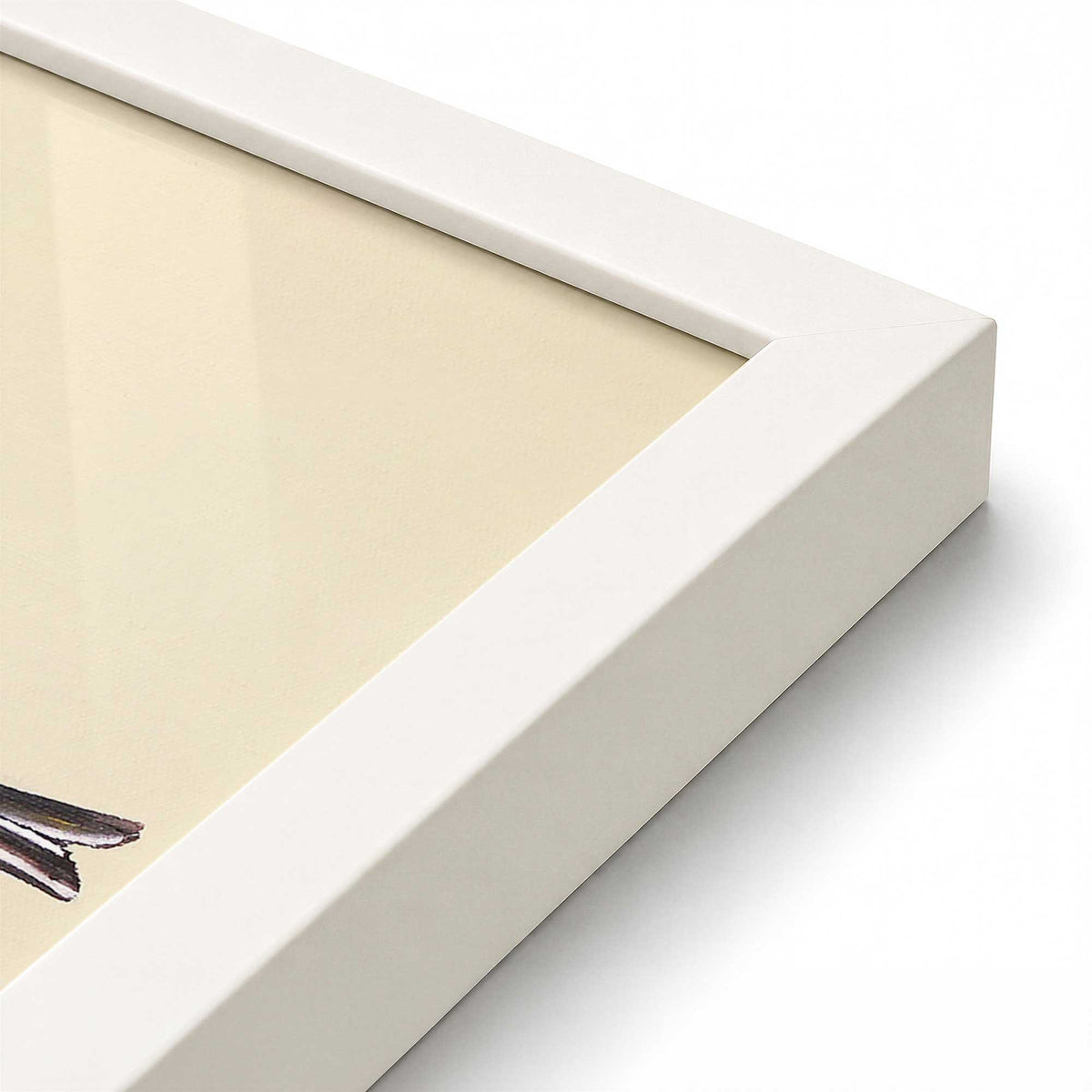 [Color:Opaque White], Picture of art in a Opaque White frame at an angle