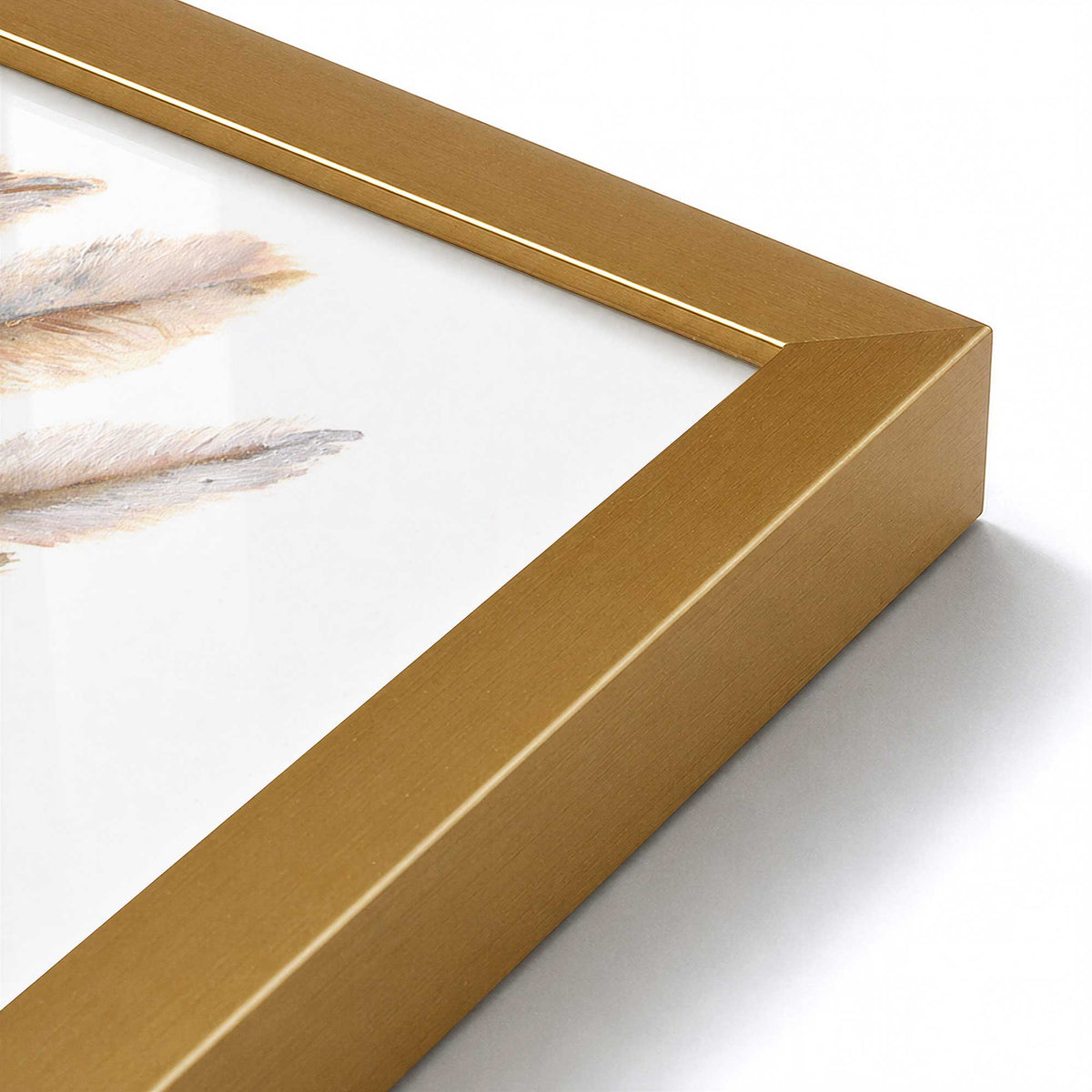[Color:Polished Gold], Picture of art in a Polished Gold frame at an angle