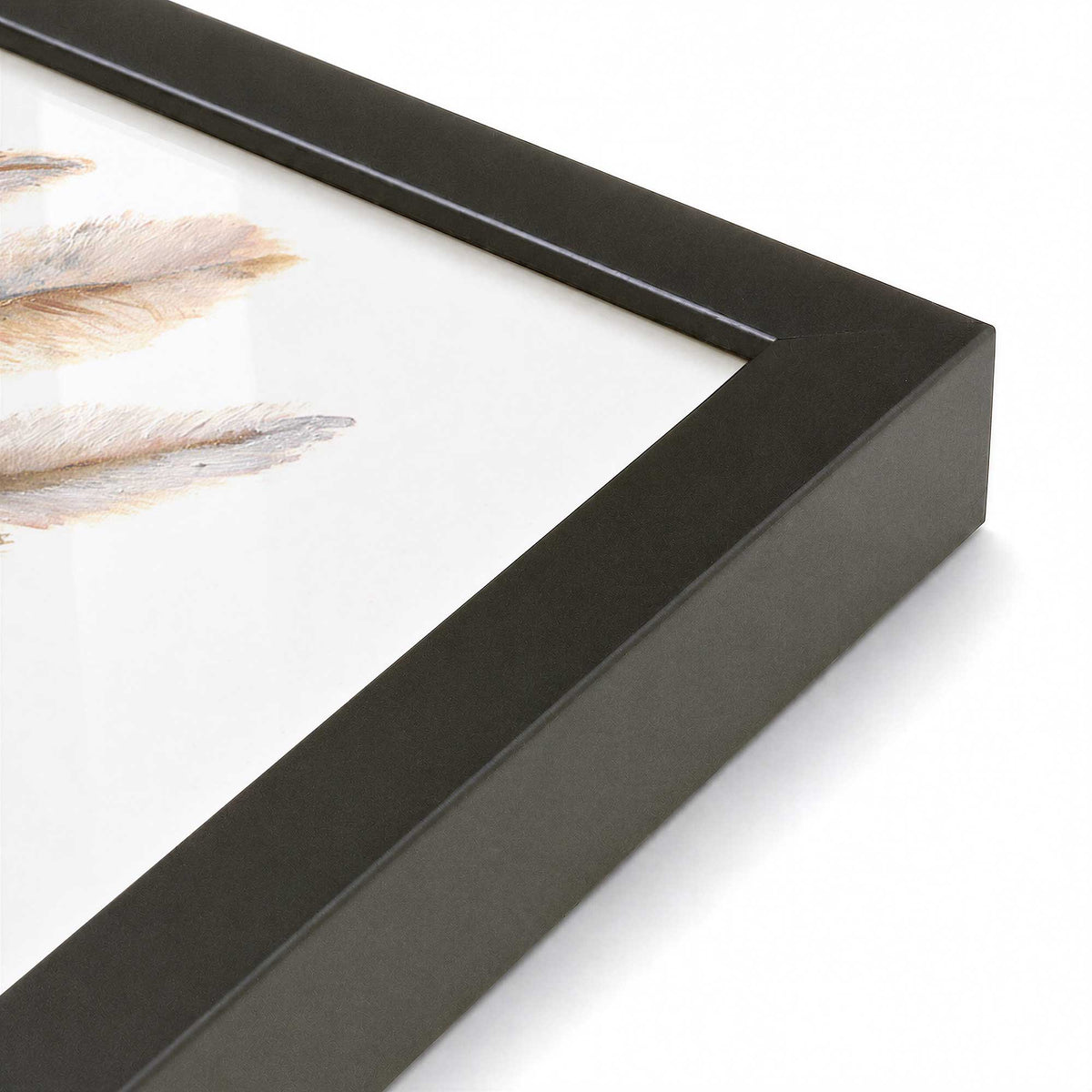 [Color:Satin Black], Picture of art in a Satin Black frame at an angle