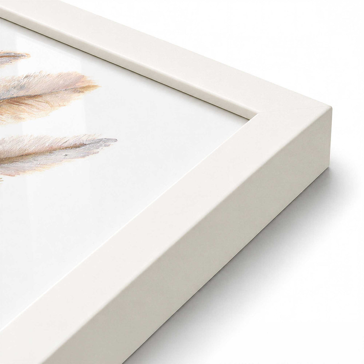 [Color:Opaque White], Picture of art in a Opaque White frame at an angle