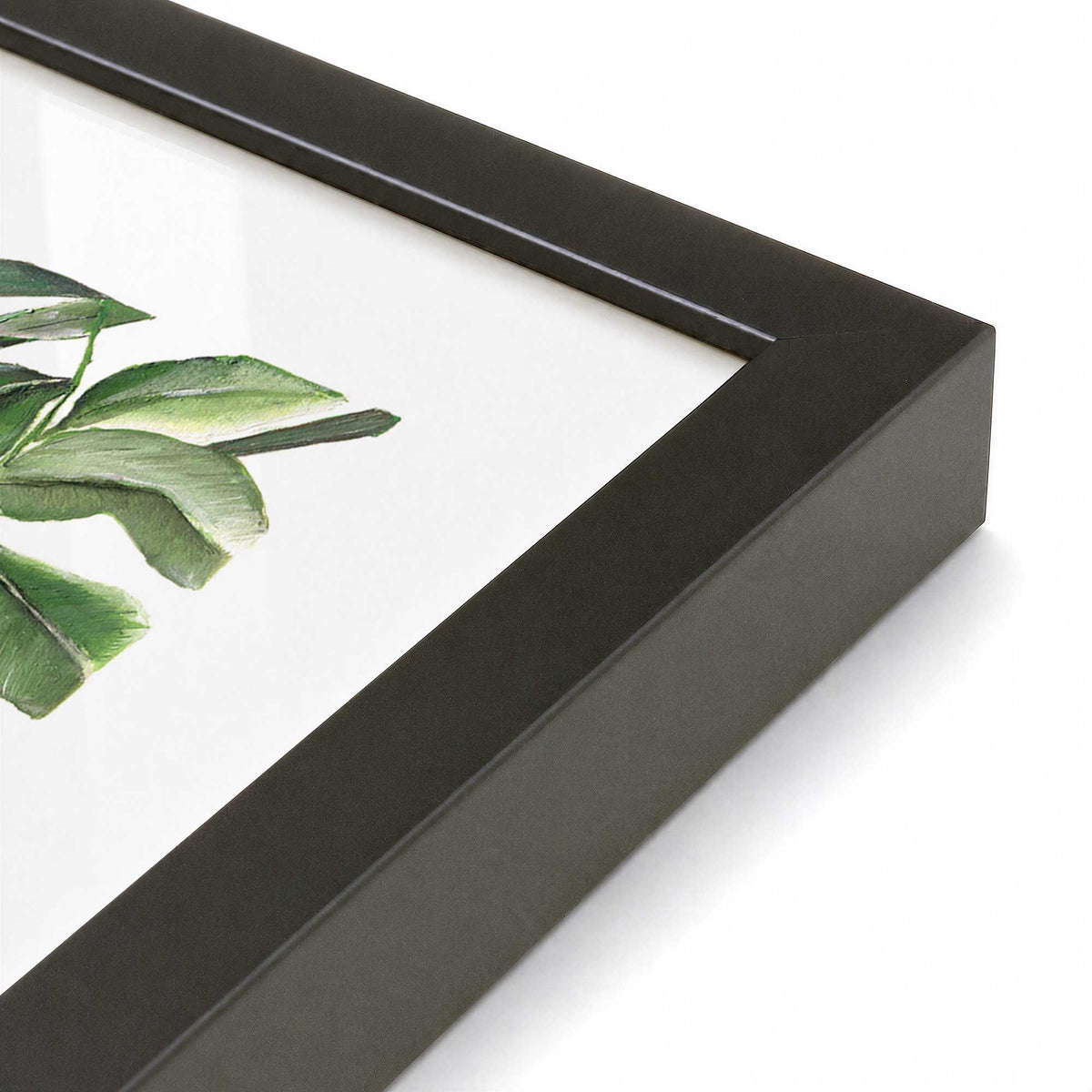[Color:Satin Black], Picture of art in a Satin Black frame at an angle